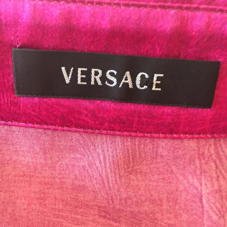 Versace Silk Digital Photo Print Blouse For Sale at 1stDibs