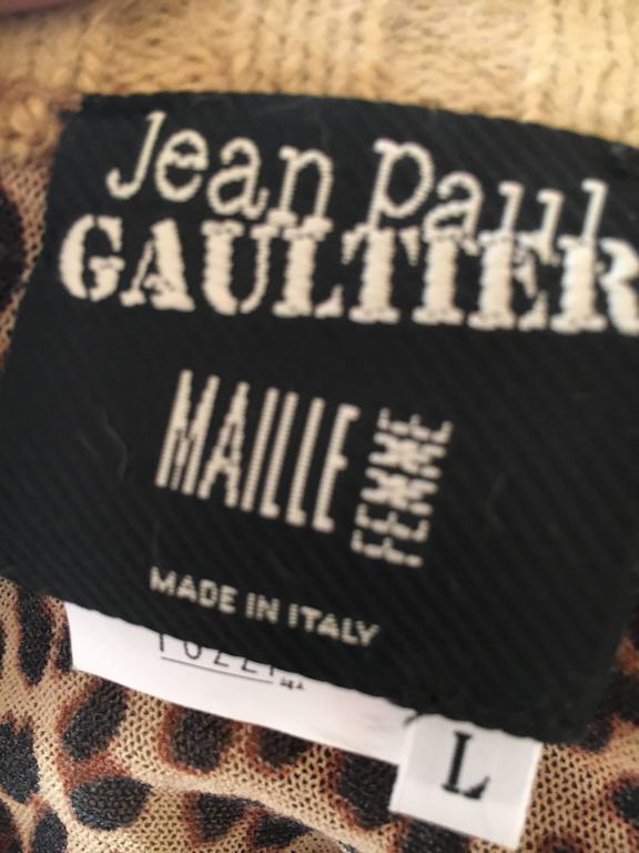 Jean Paul Gaultier 1990 Leopard Top with Ribbed Knit Trim For Sale at ...