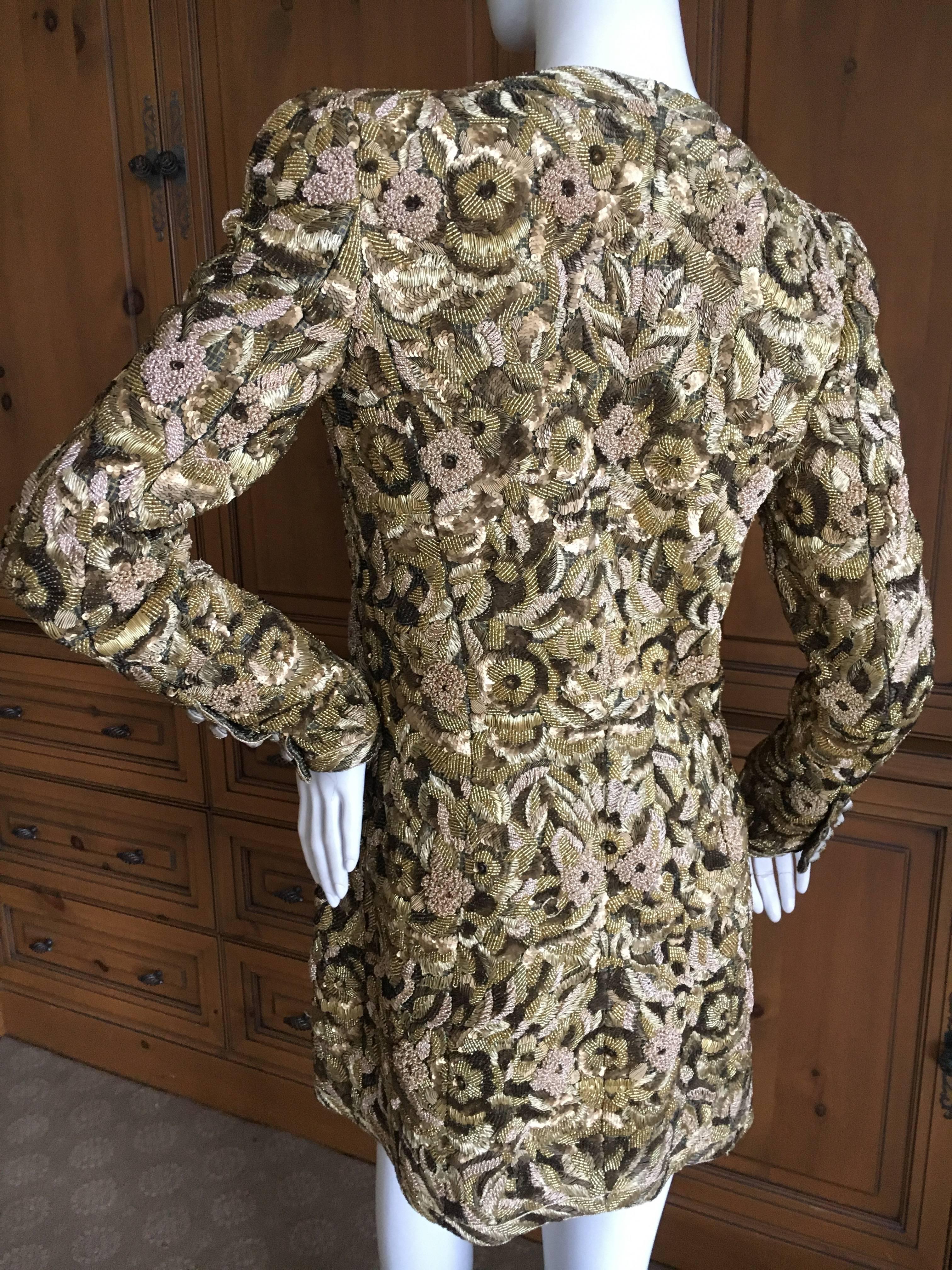 Balmain Haute Couture Lesage Embellished Dress or Jacket by Oscar de la Renta For Sale 1