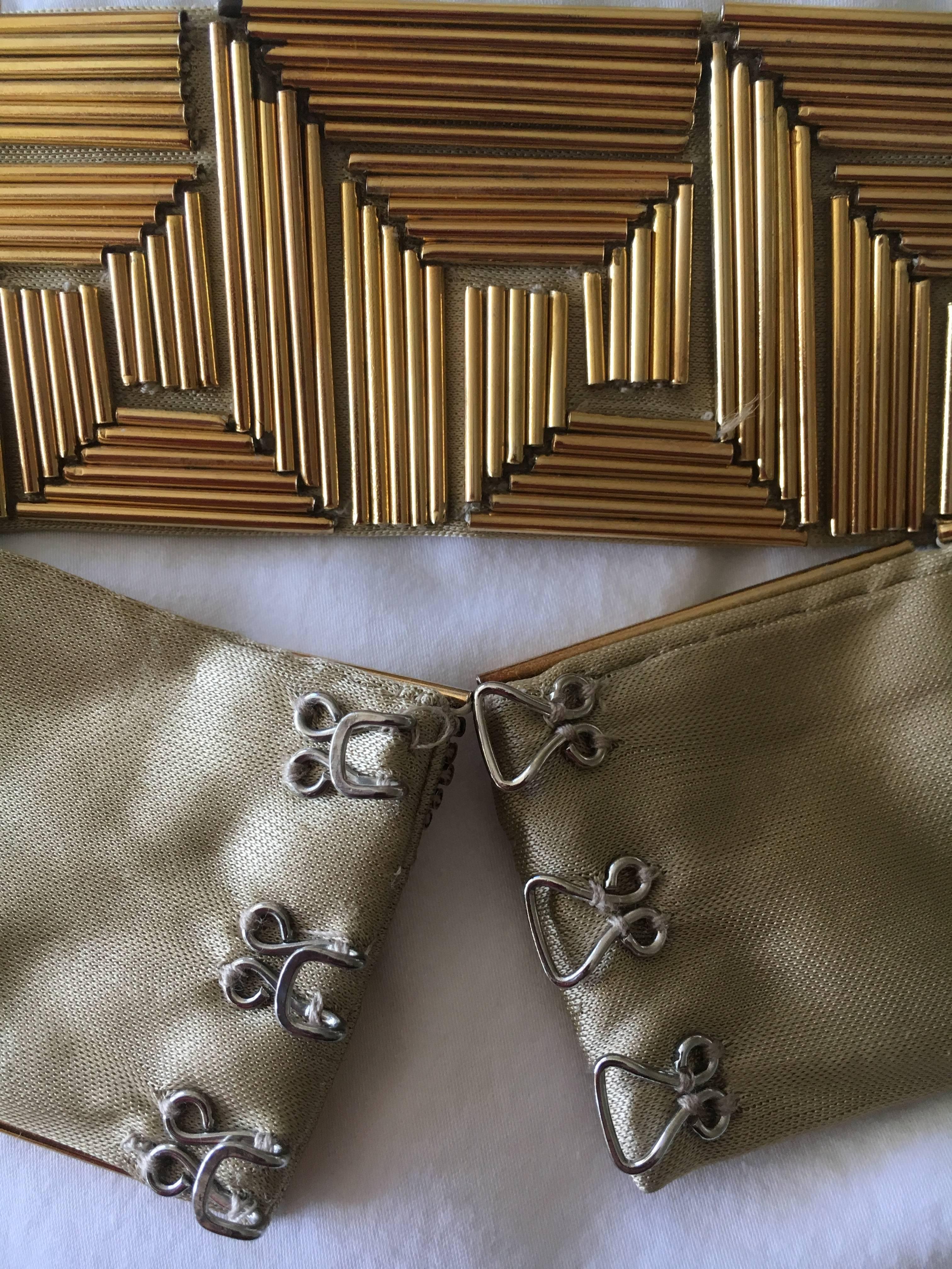 Versace Golden Jersey Gown with Detachable Beaded Greek Key Belt For Sale 2