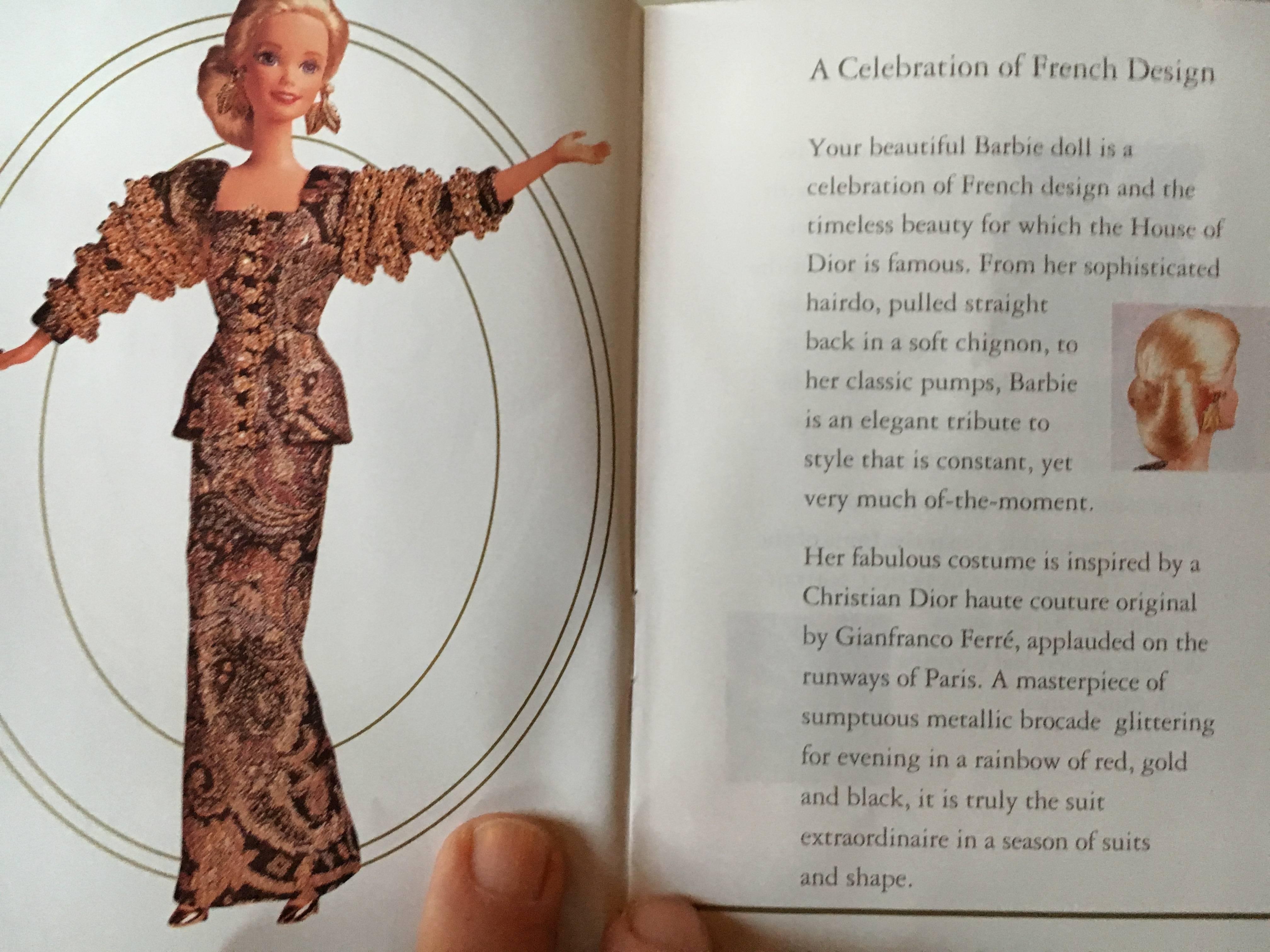 Poupée Barbie Christian Dior Haute Couture par Gianfranco Ferre:: 1993 3