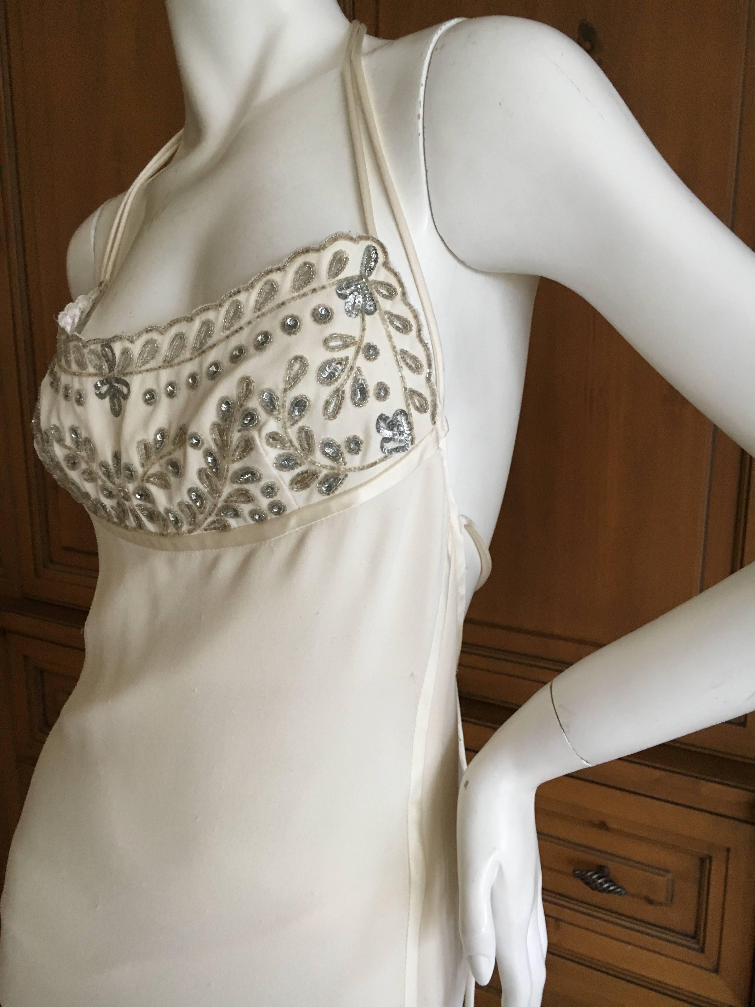 Valentino Custom Made Silk Halter Embroidered Wedding / Evening Dress 1