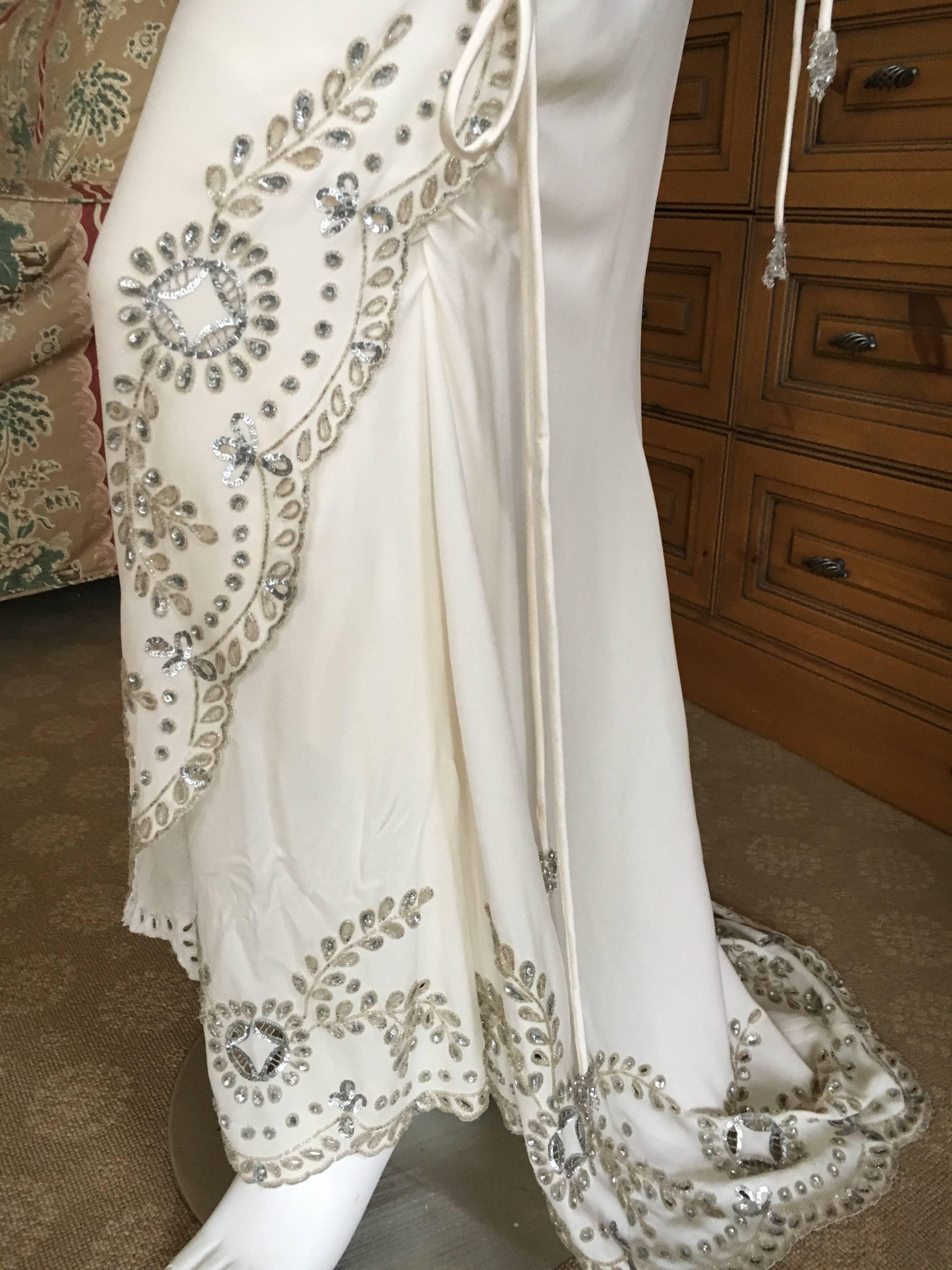 Valentino Custom Made Silk Halter Embroidered Wedding / Evening Dress 2