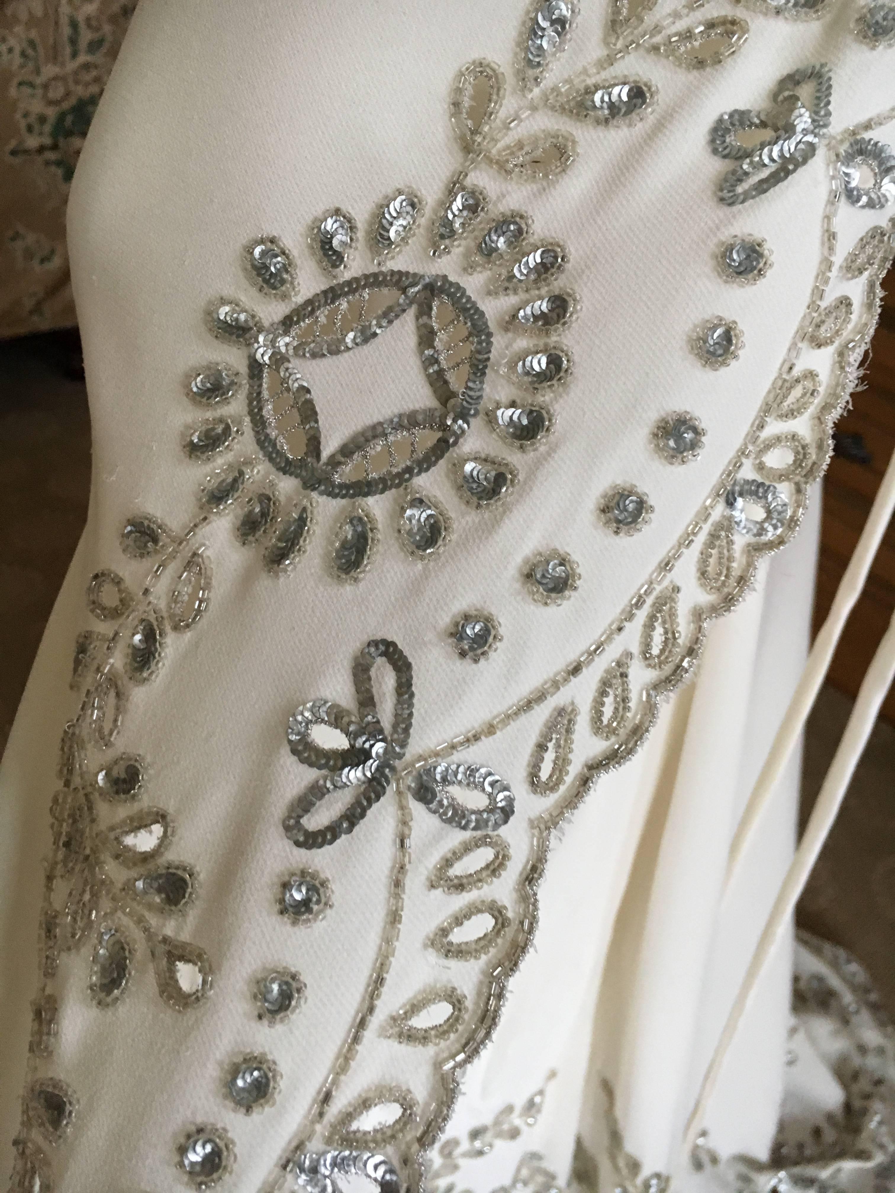 Valentino Custom Made Silk Halter Embroidered Wedding / Evening Dress 3