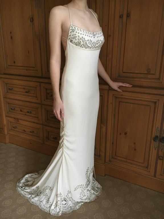 Valentino Custom Made Silk Halter Embroidered Wedding / Evening Dress ...