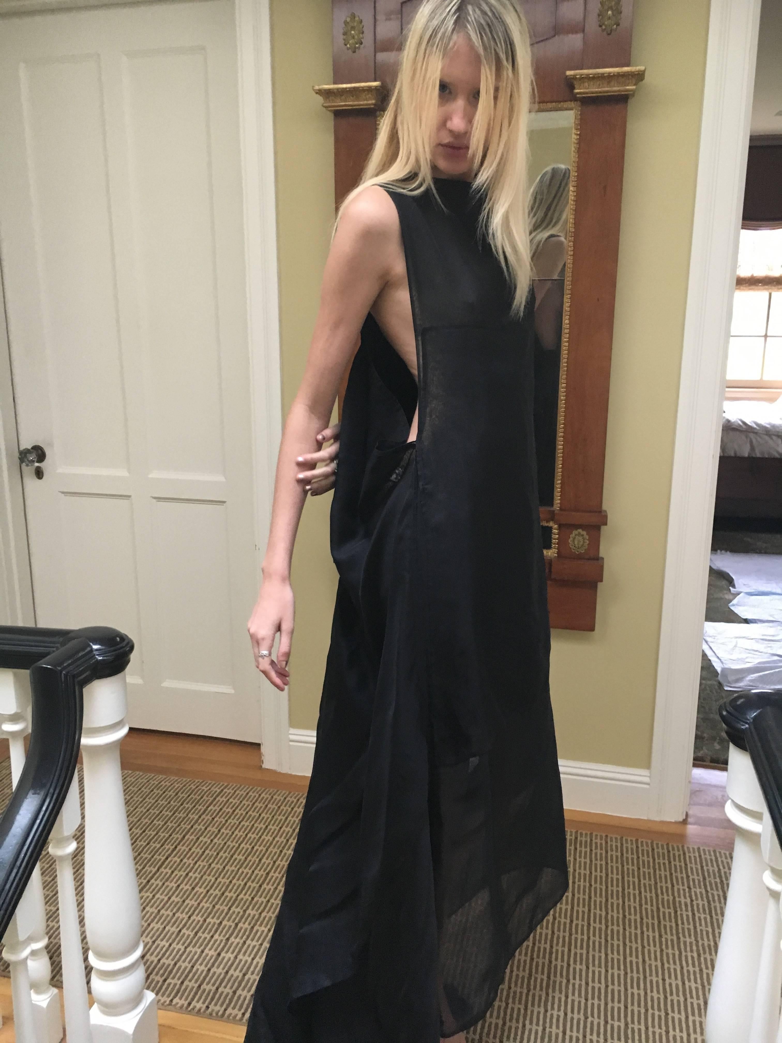 Yves Saint Laurent by Tom Ford Fall 2002 Final Look Black Wedding Dress  In Excellent Condition For Sale In Cloverdale, CA