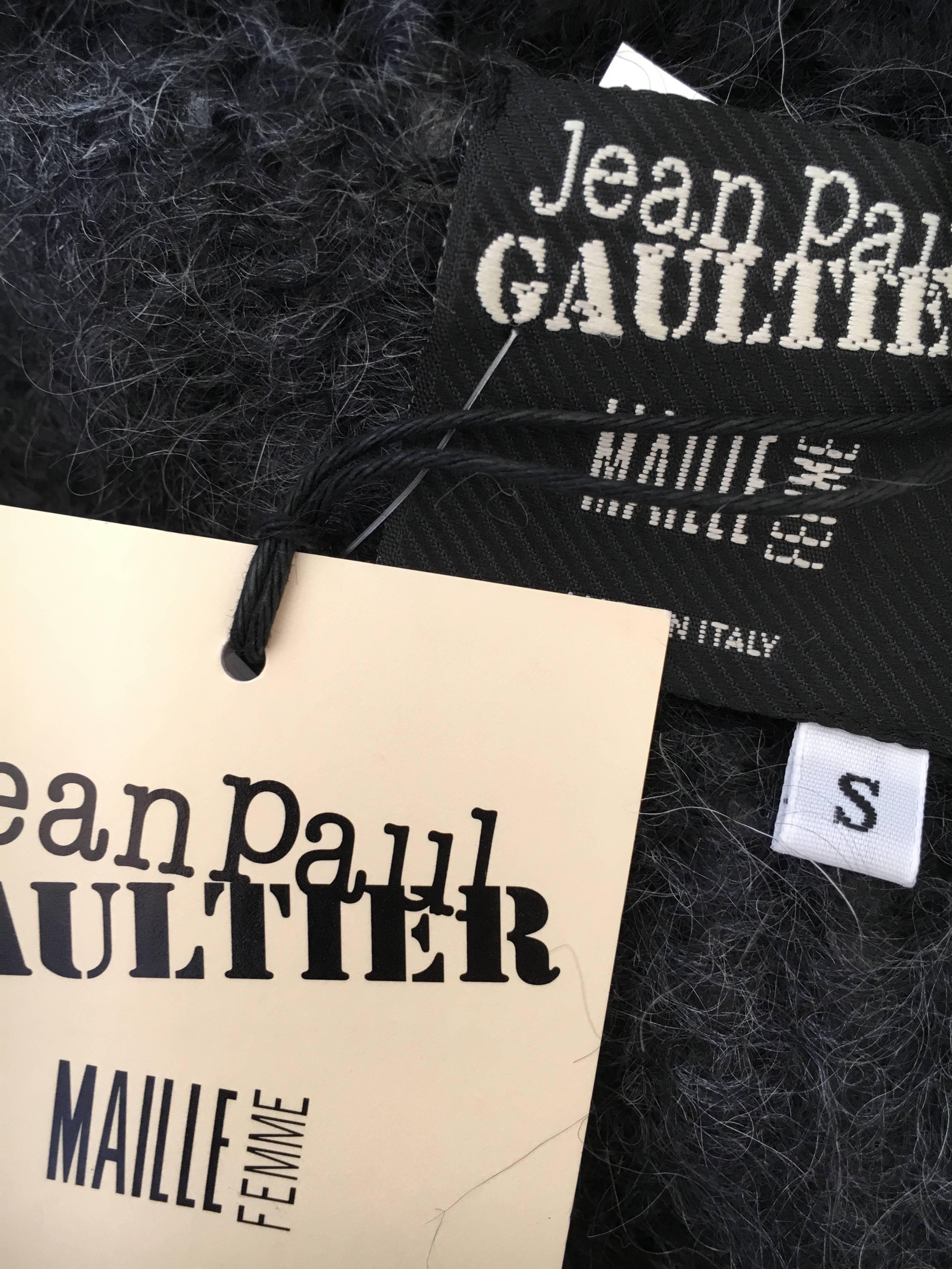 Women's Jean Paul Gaultier Maille Femme Ombre Crochet Bell Sleeve Sweater NWT