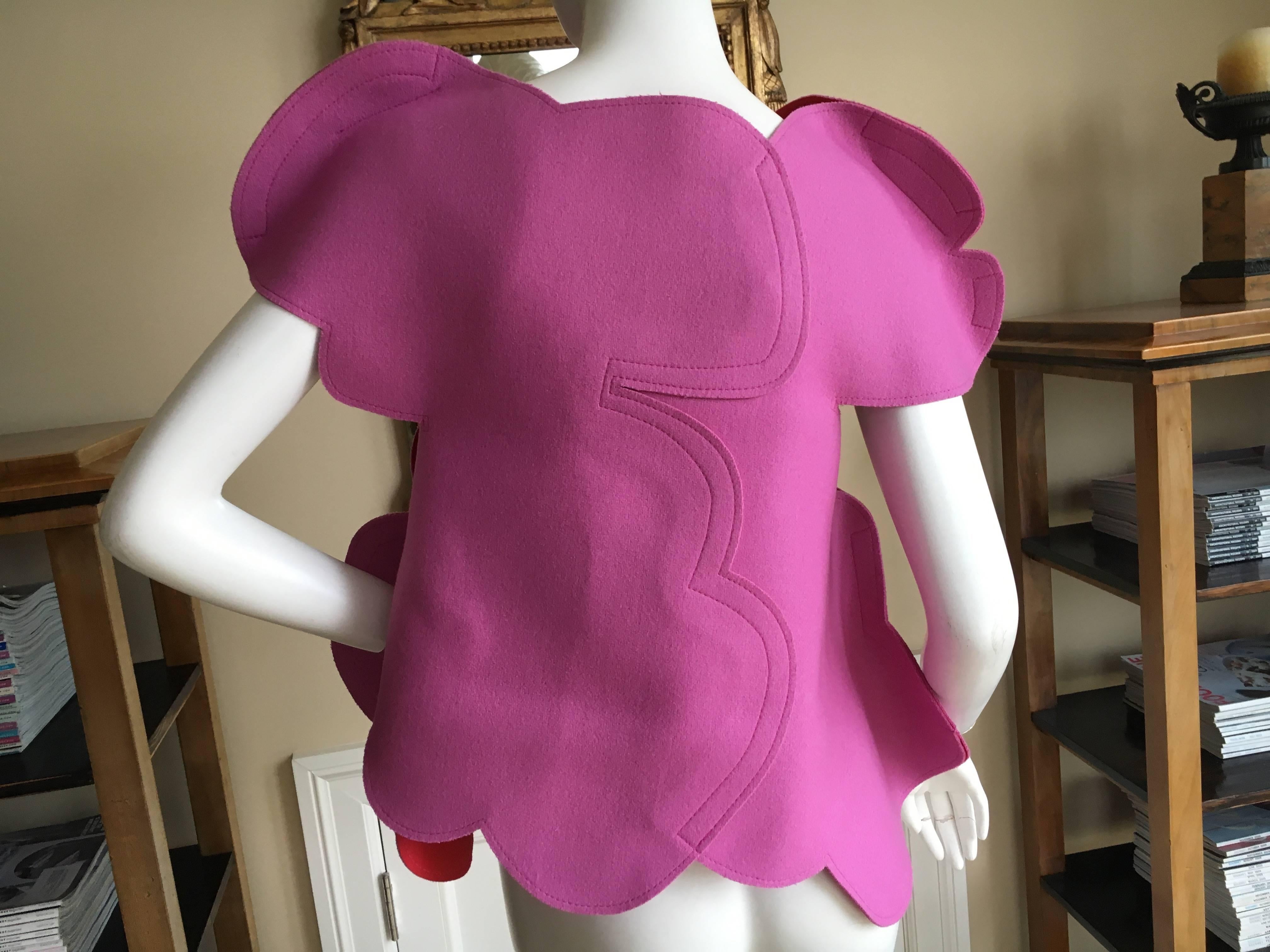 Comme des Garcons Fall 2012 Pink Felted 2D Top In New Condition For Sale In Cloverdale, CA