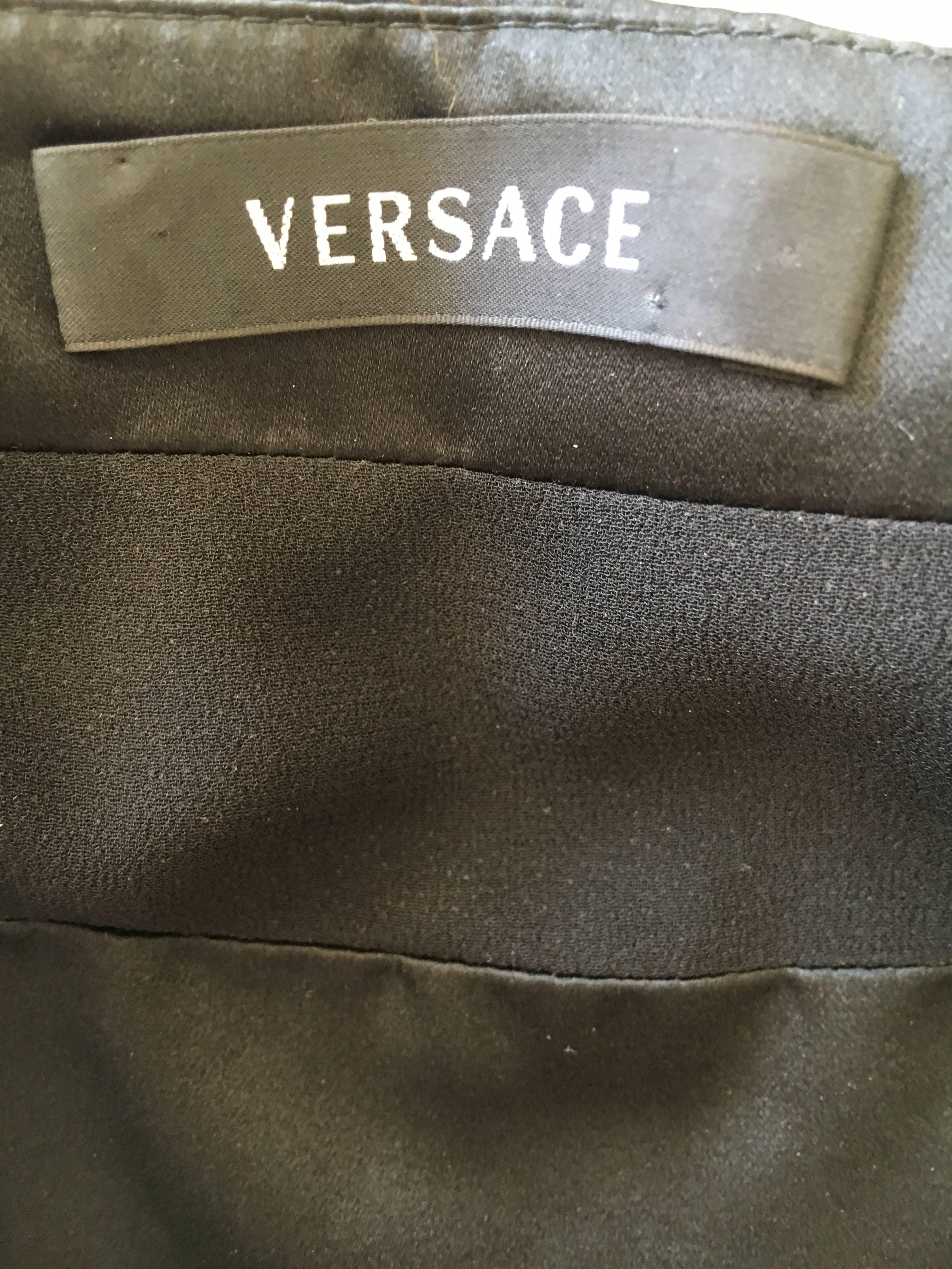 Versace Black Silk Sequined Cocktail Dress For Sale 6