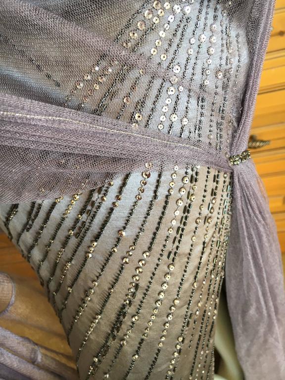 Atelier Versace Purple One Shoulder Evening Dress with Crystal