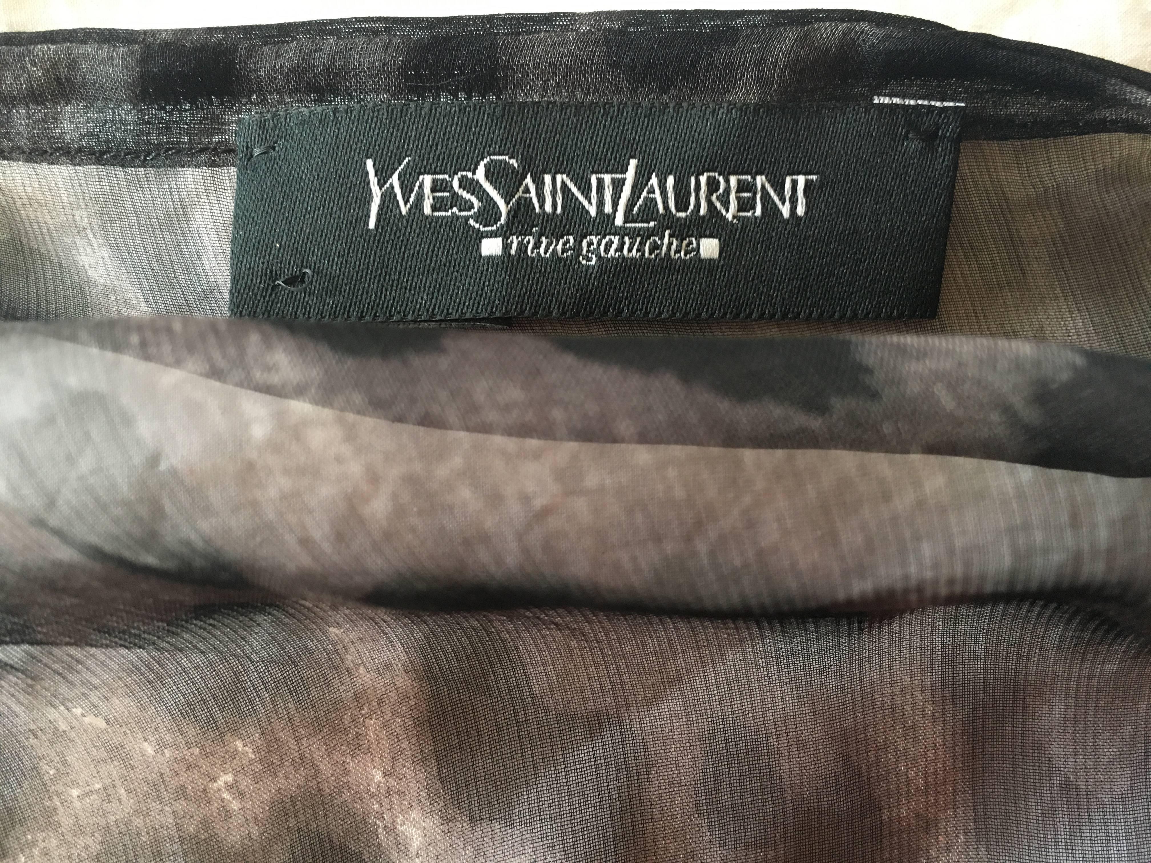 Yves Saint Laurent Sheer Silk Chiffon Leopard Print Poncho 3