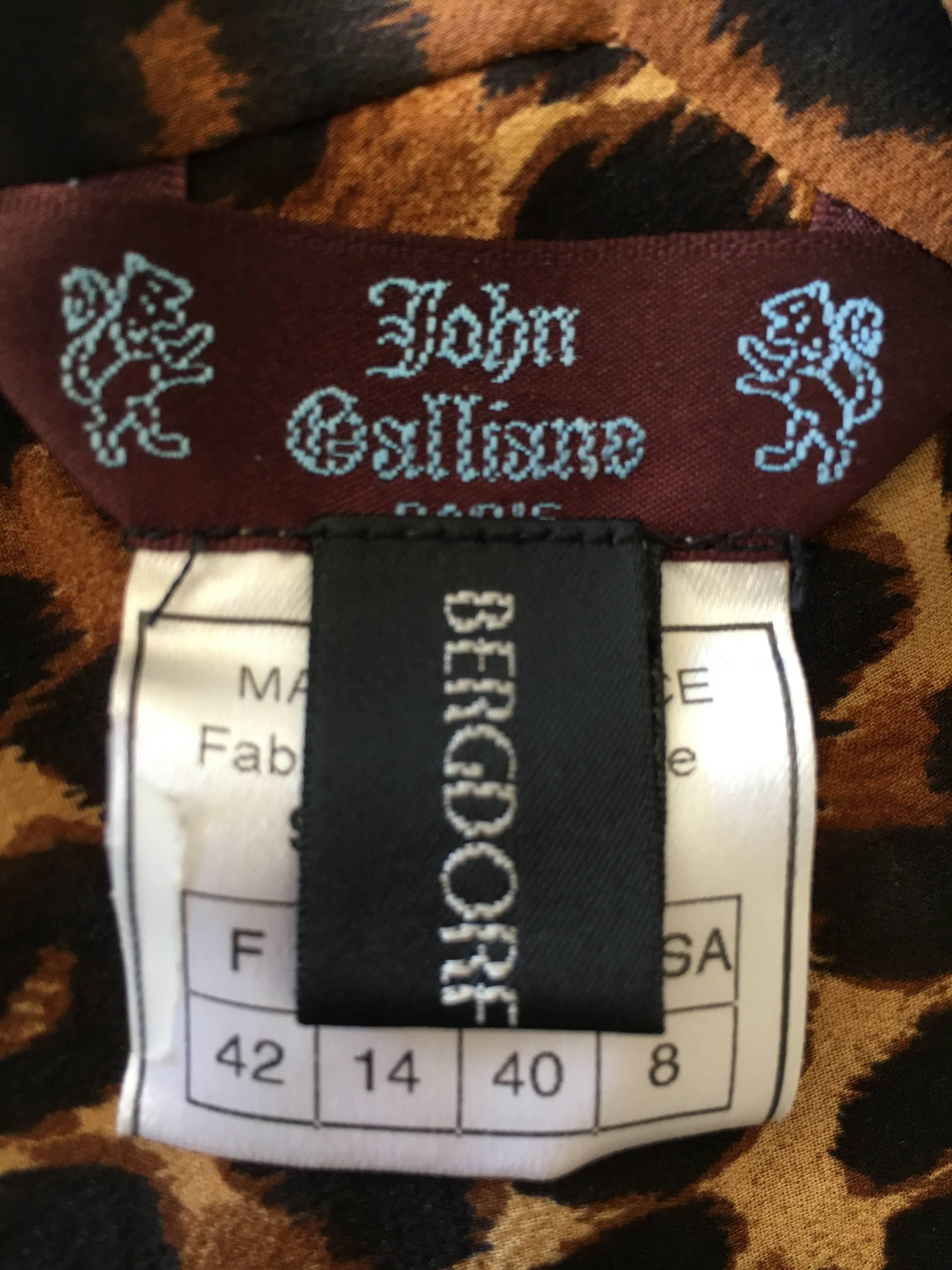 John Galliano Bergdorf Goodman 1989 Leopard Dress For Sale 4