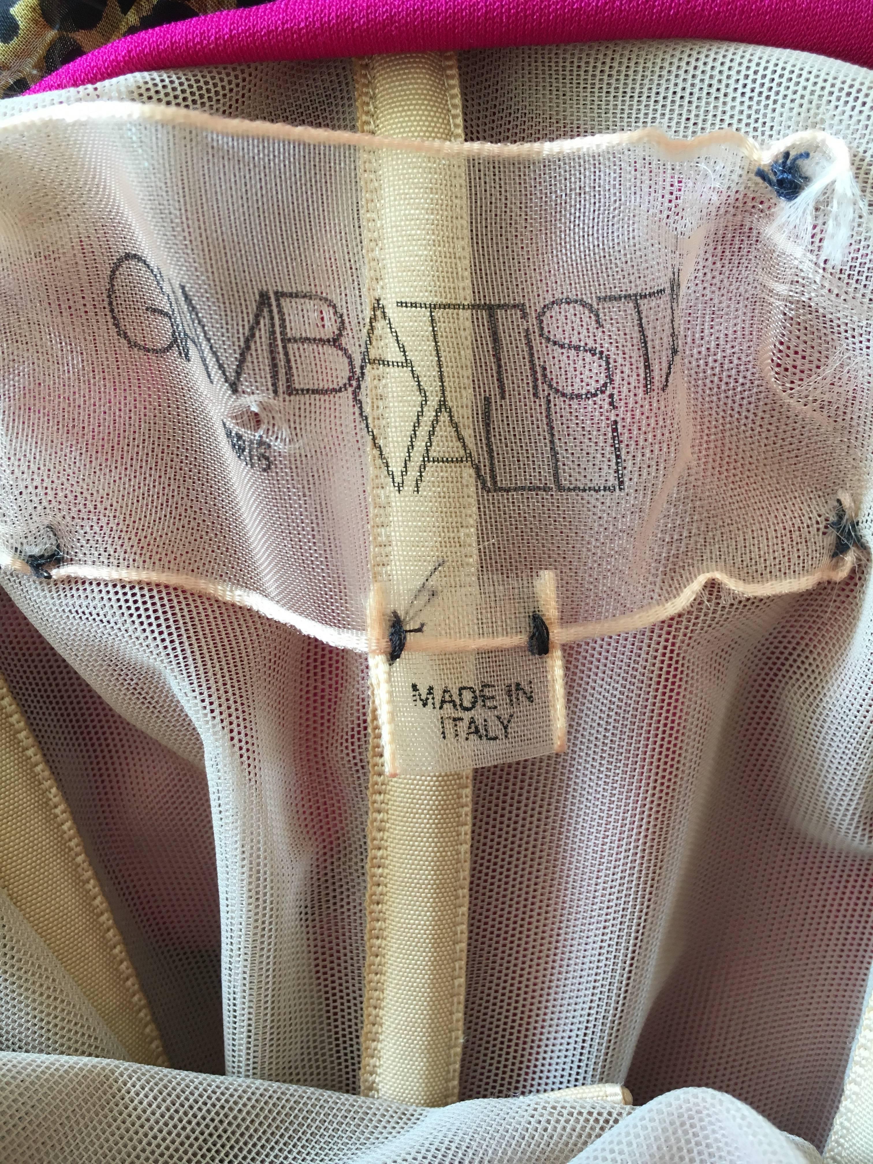 Giambattista Valli Fuchsia Low Cut Halter Dress For Sale 5