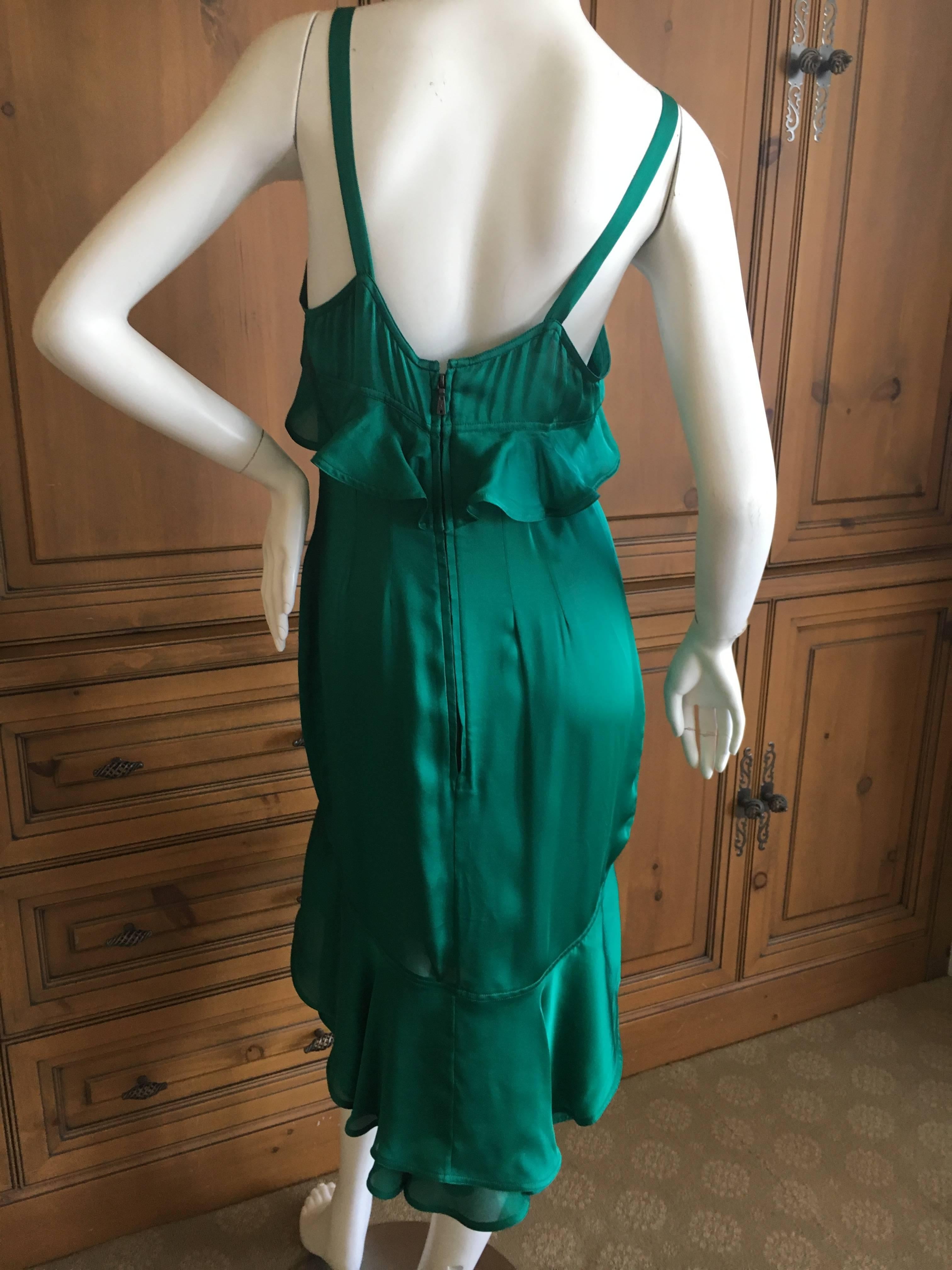 Yves Saint Laurent Tom Ford Fall 2003 Look 1 Green Ruffle Dress For Sale 3