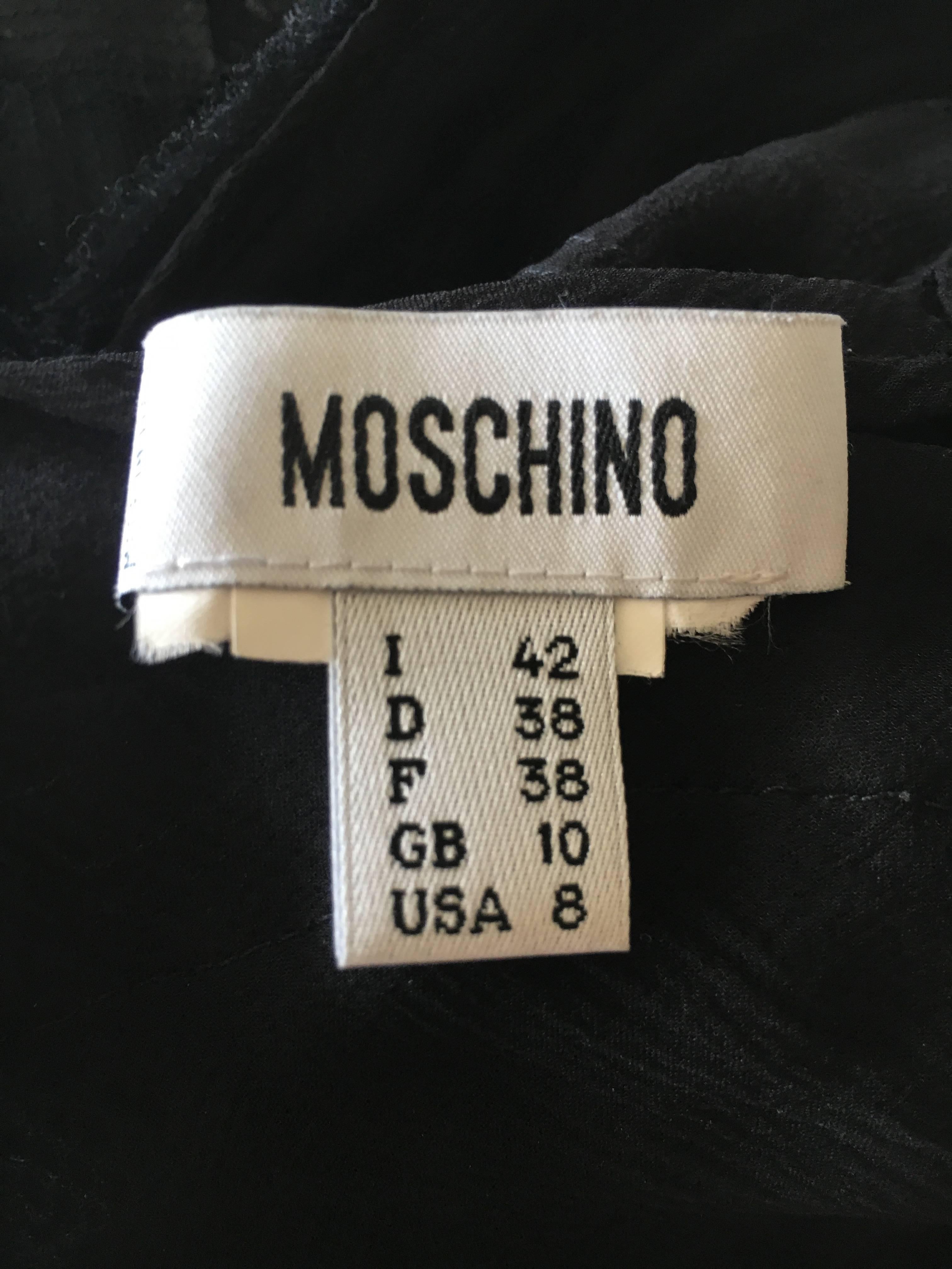 Moschino Sheer Black Dress with Lace Bow Accent's For Sale 4