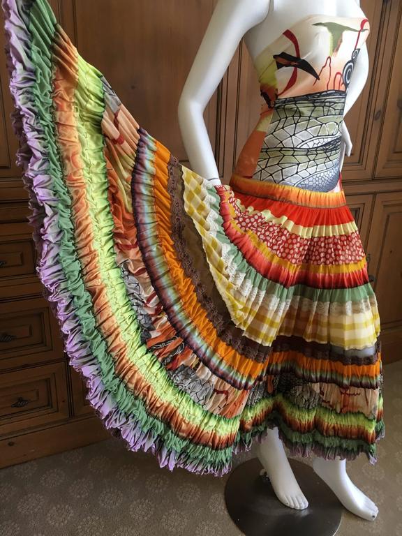 Jean Paul Gaultier Maile Dragonfly Pattern Strapless Dress with