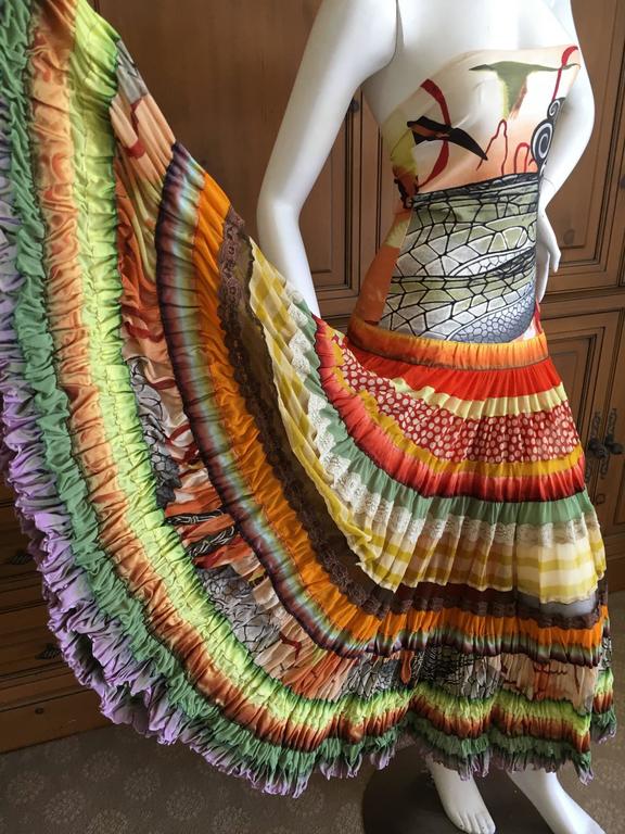 Jean Paul Gaultier Maile Dragonfly Pattern Strapless Dress with