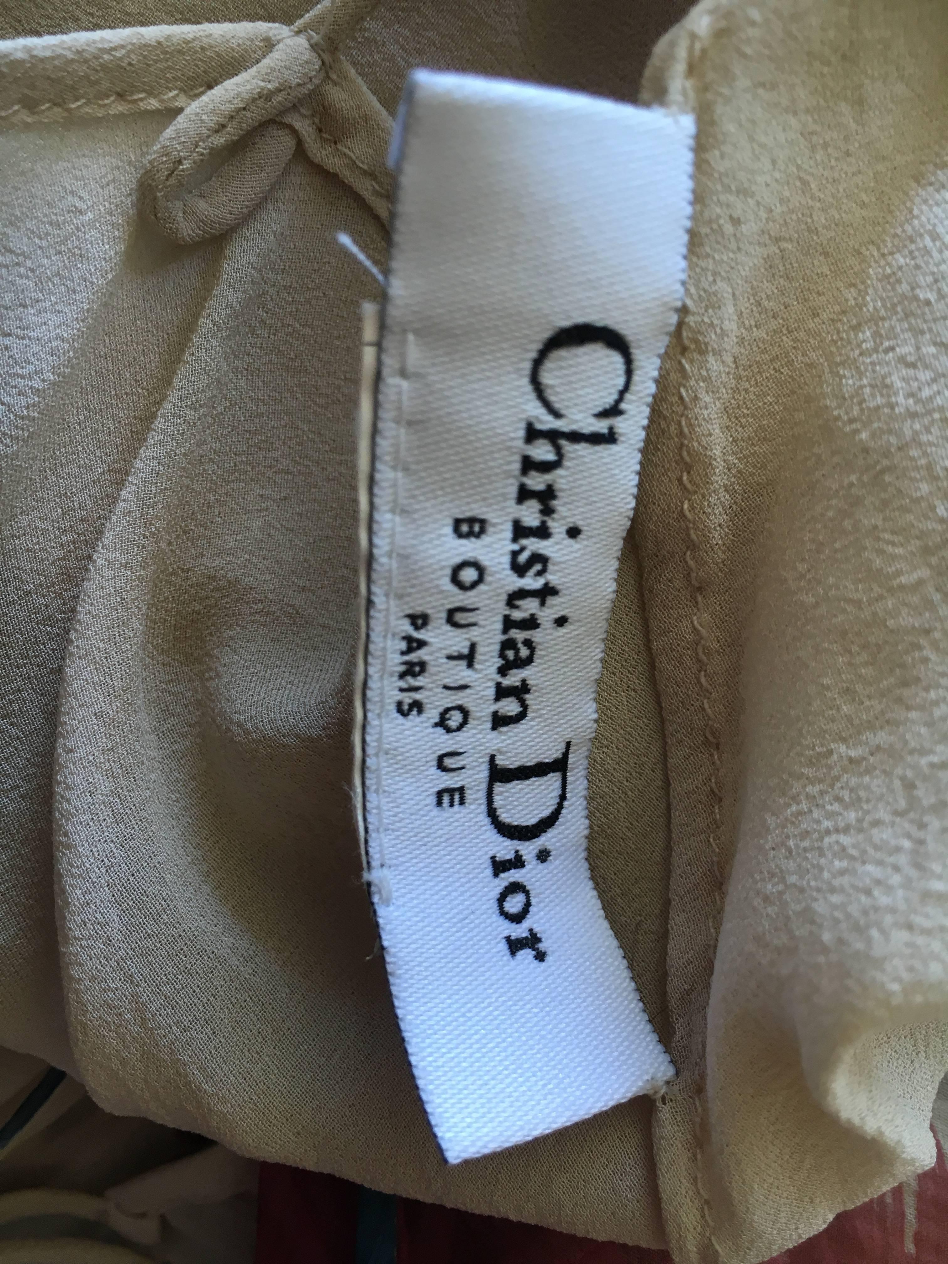 Christian Dior Sheer Silk Chiffon Ikat Print Dress by John Galliano For Sale 2