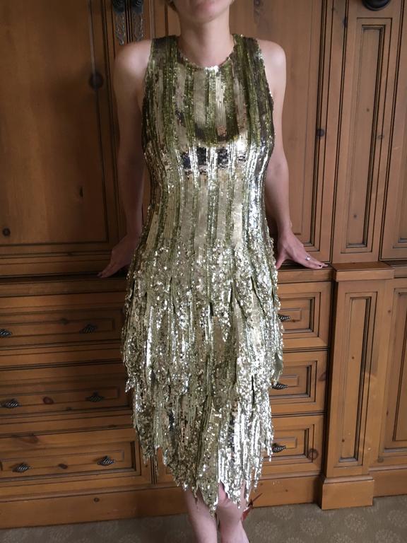 Chanel Haute Couture Gold Sequin Flapper Dress Karl Lagerfeld Fall 2002 ...