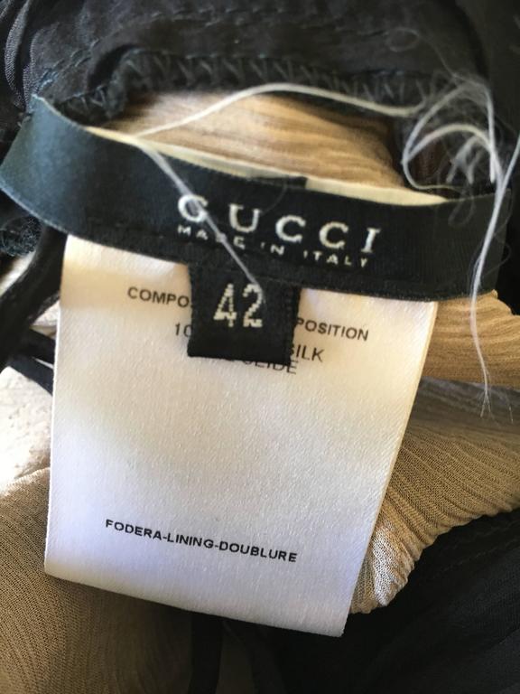Gucci By Tom Ford 2004 Long Black Silk Chiffon Backless Evening Dress ...