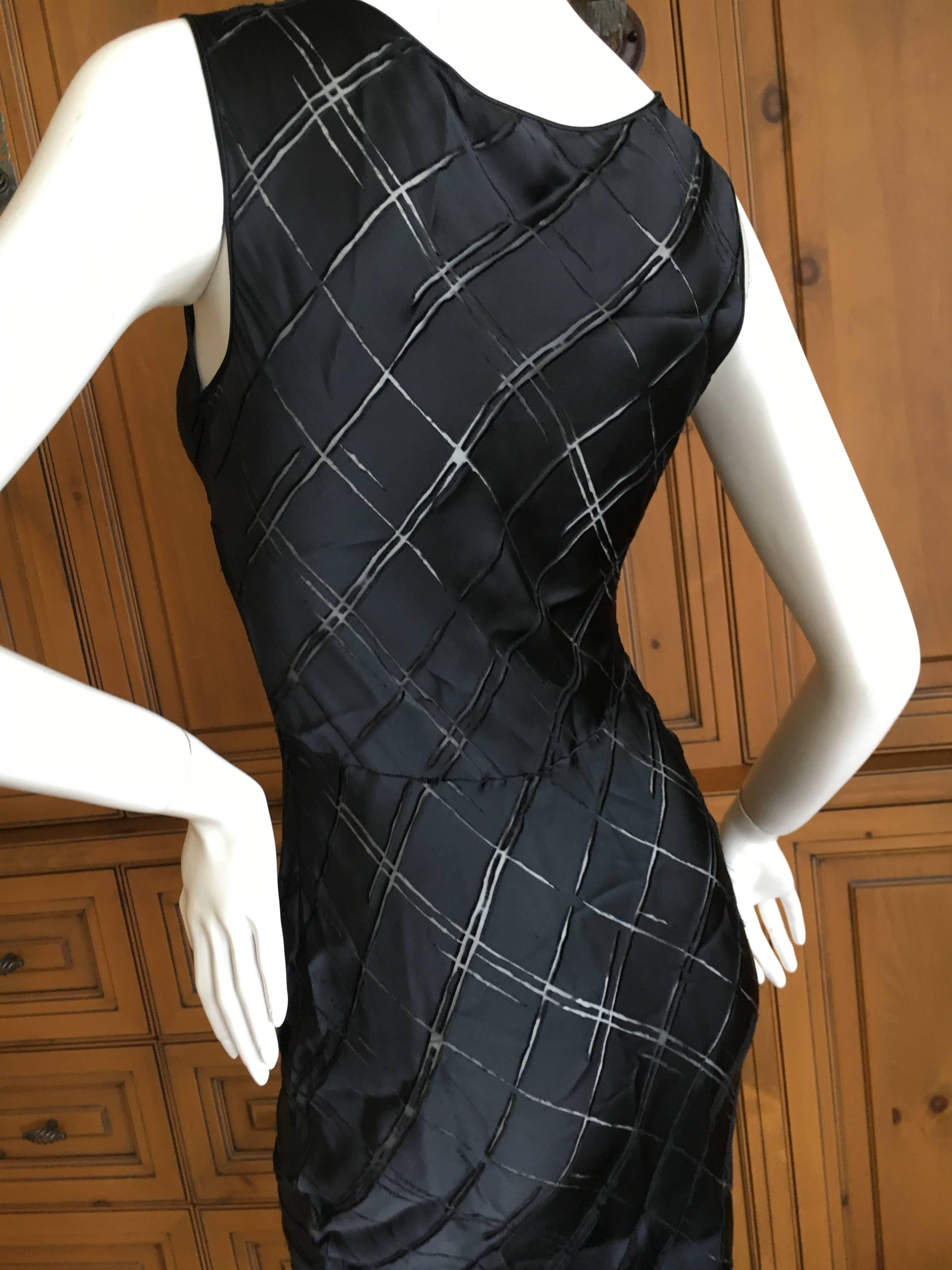 John Galliano Late 80's Silk Blend Sheer Little Black Dress In Good Condition For Sale In Cloverdale, CA