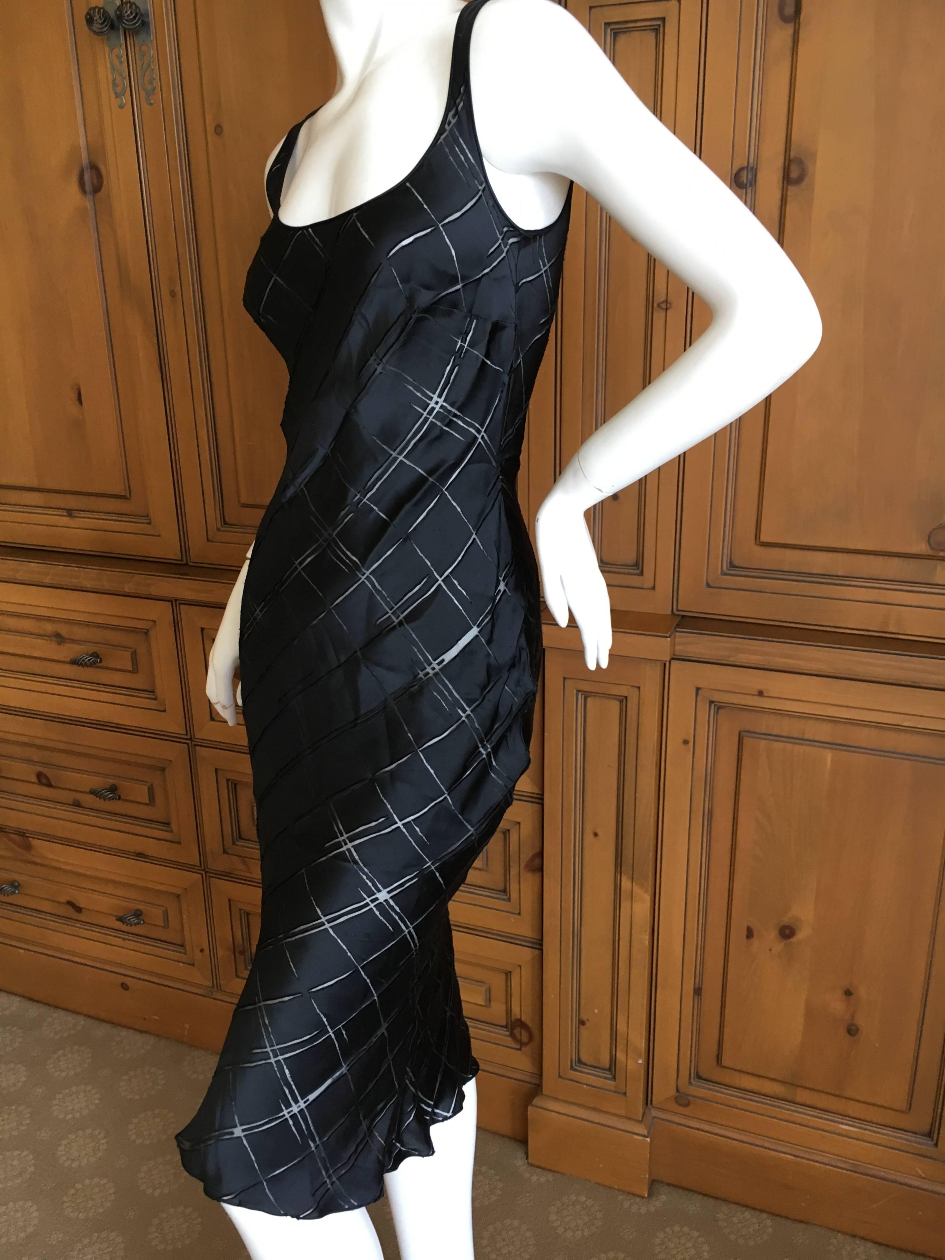 John Galliano Late 80's Silk Blend Sheer Little Black Dress For Sale 1