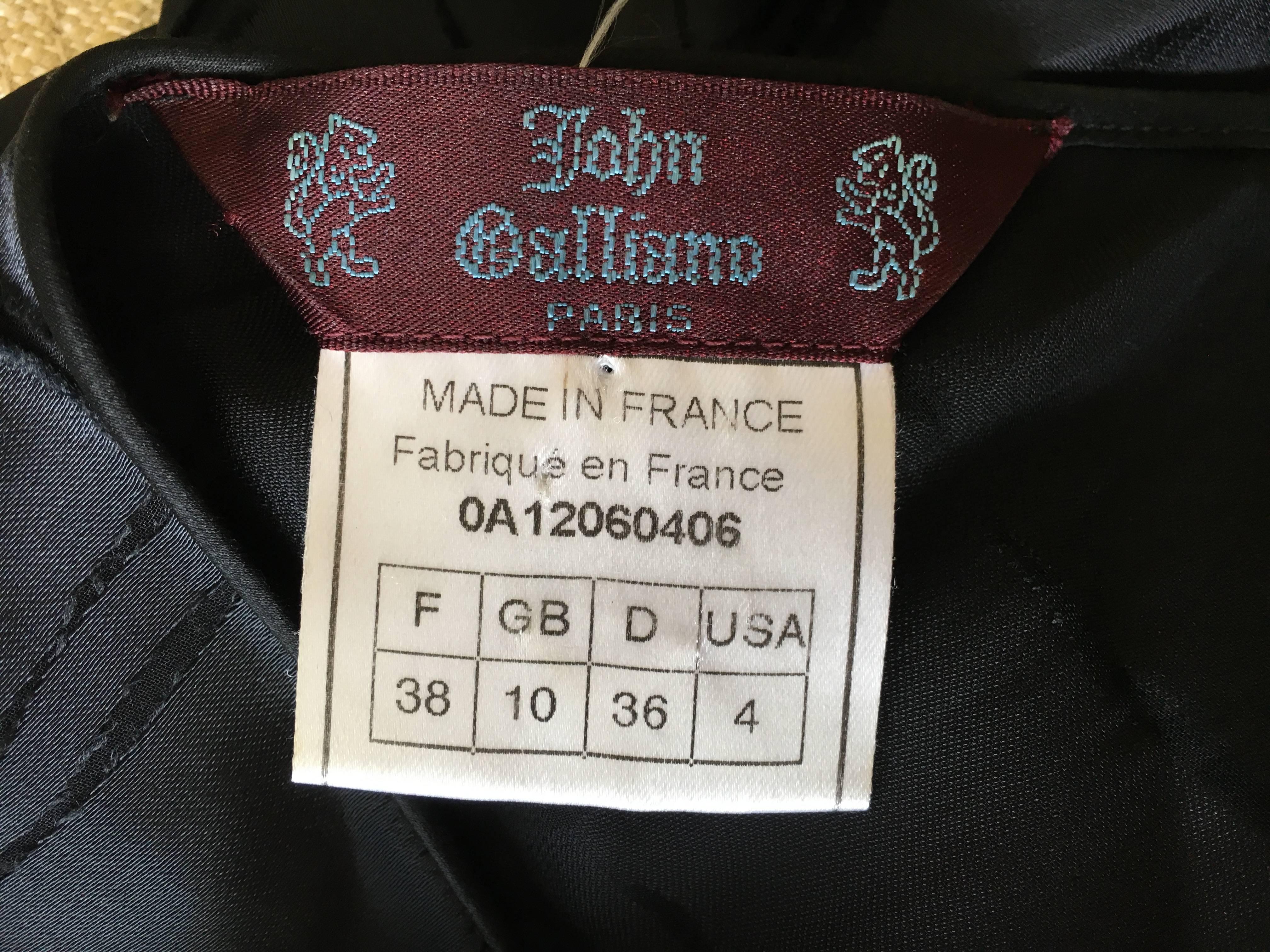John Galliano Late 80's Silk Blend Sheer Little Black Dress For Sale 2