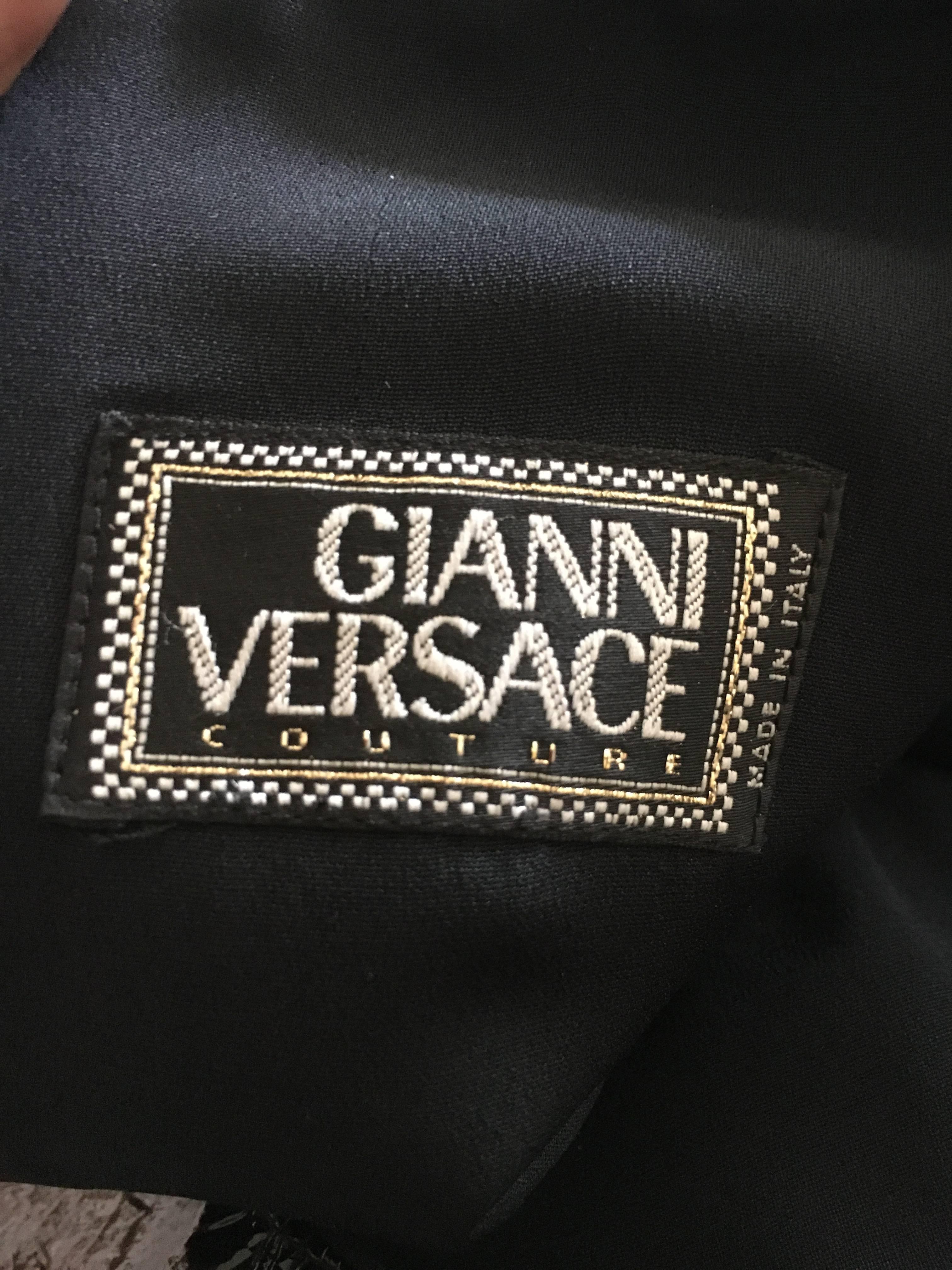 Gianni Versace Couture 1980's Black Patent & Boucle Mini Dress w Medusa Belt For Sale 6