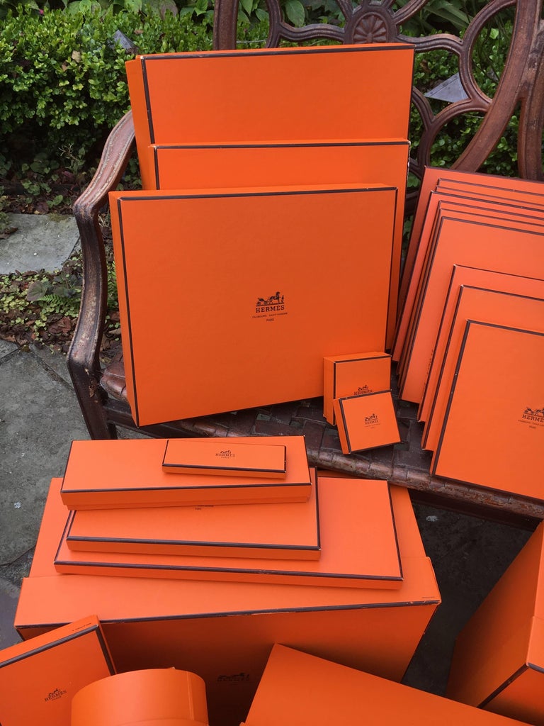 Authentic Hermes Square Orange Empty Box Came - Depop