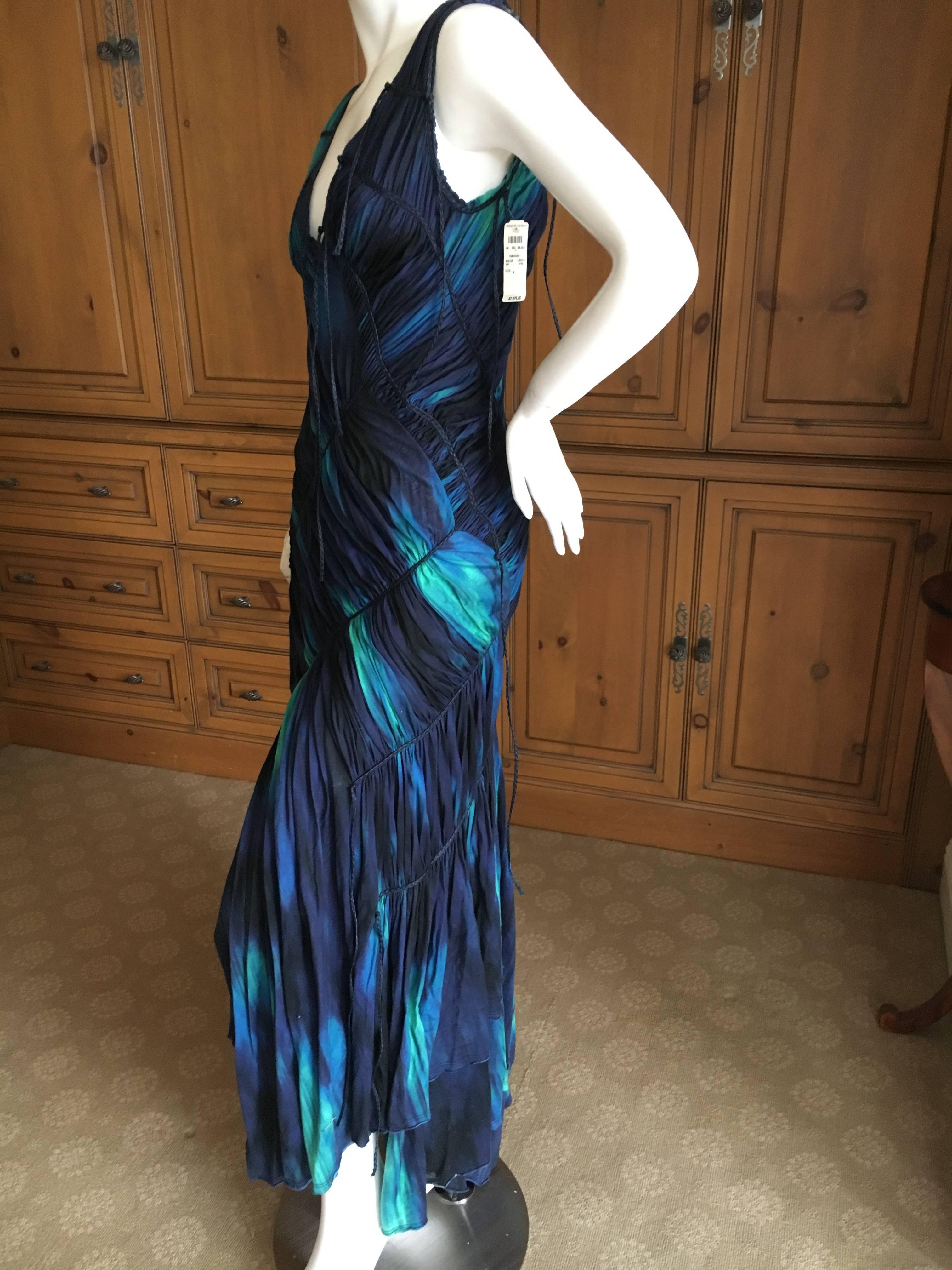 Issey Miyake Bergdorf Goodman 1990's Tie Dye Ruched Dress New with Tags In New Condition In Cloverdale, CA