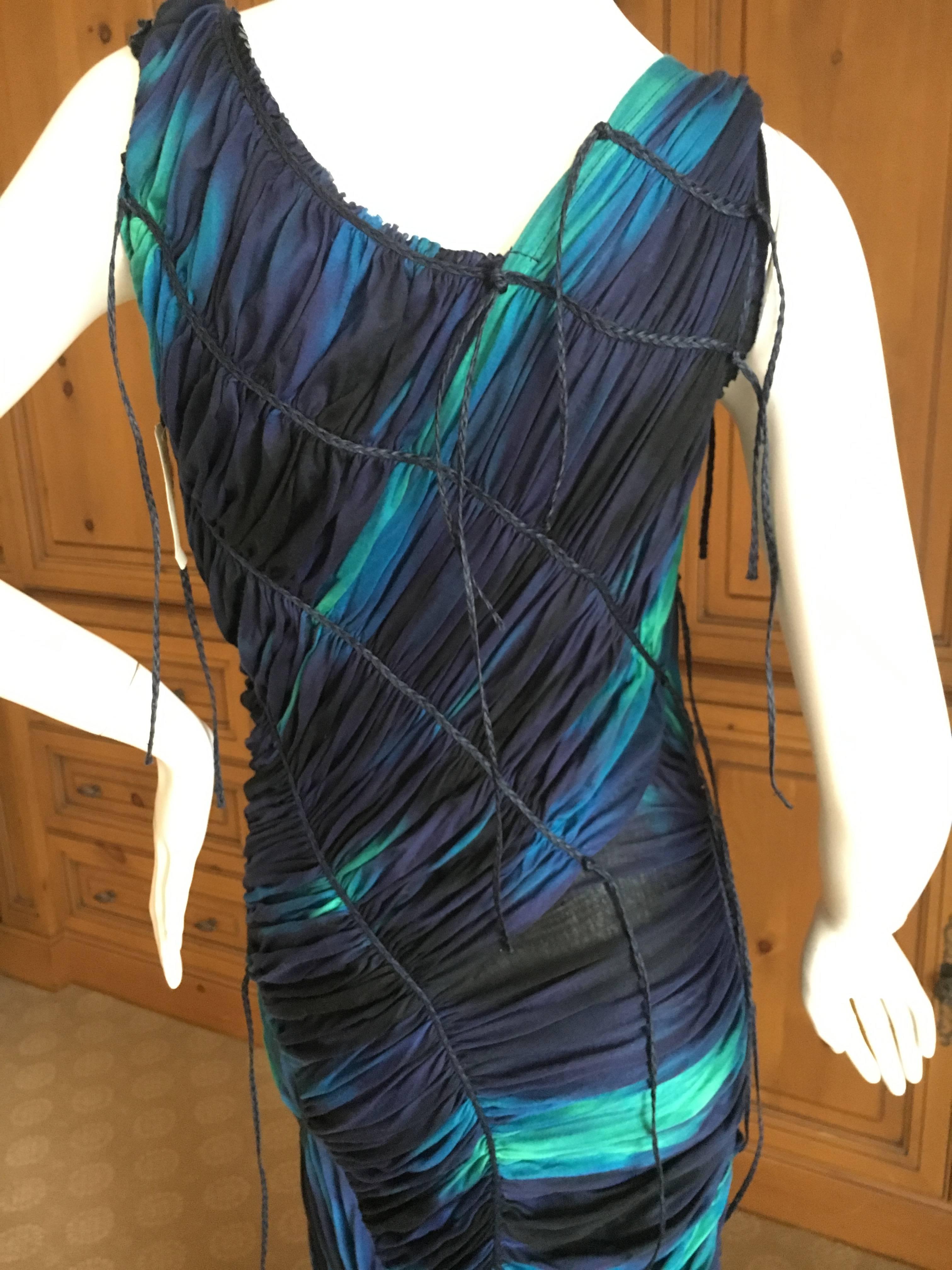 Issey Miyake Bergdorf Goodman 1990's Tie Dye Ruched Dress New with Tags 1