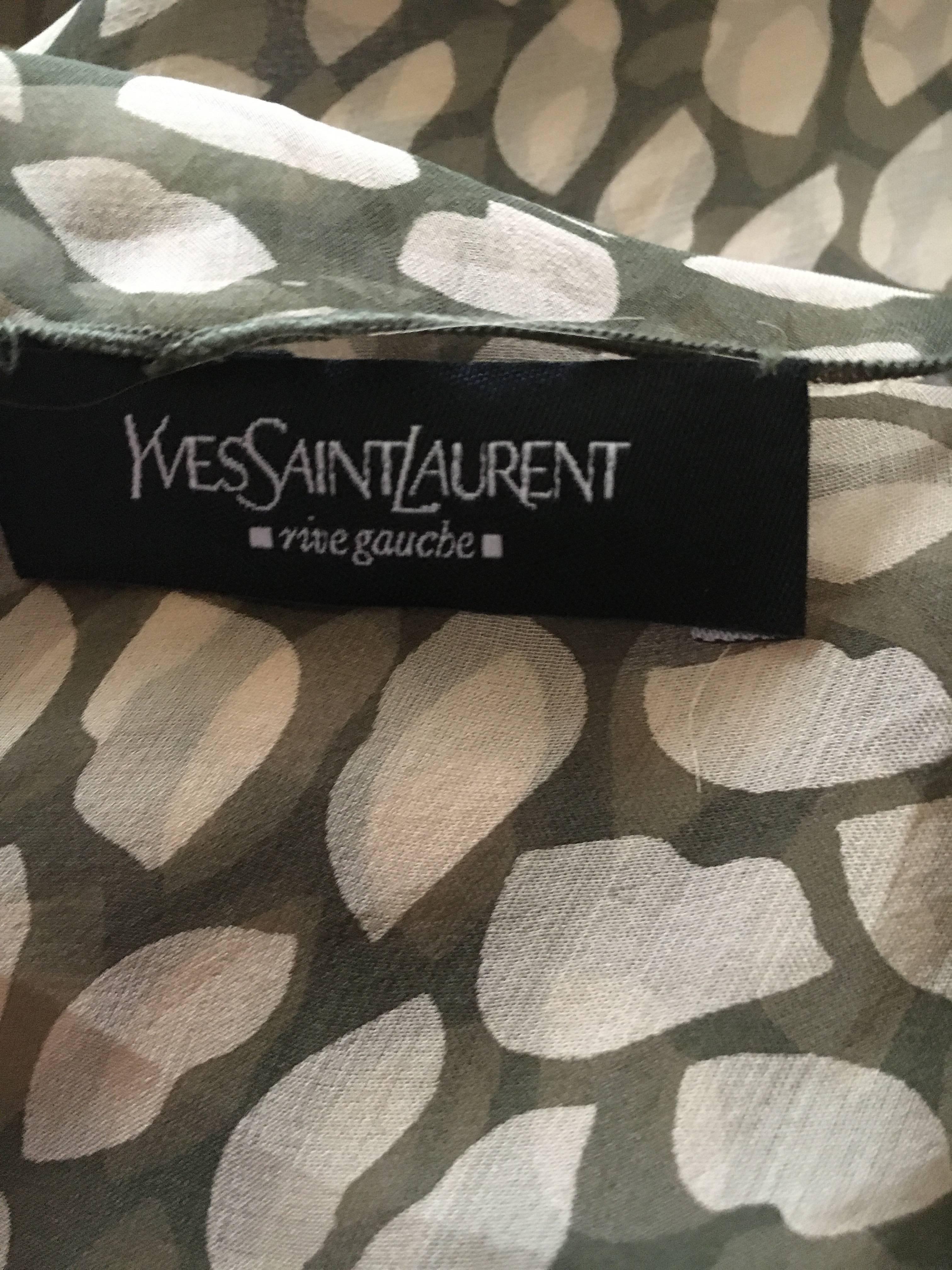 Gray Yves Saint Laurent Sheer Silk Chiffon Lips Print Poncho For Sale