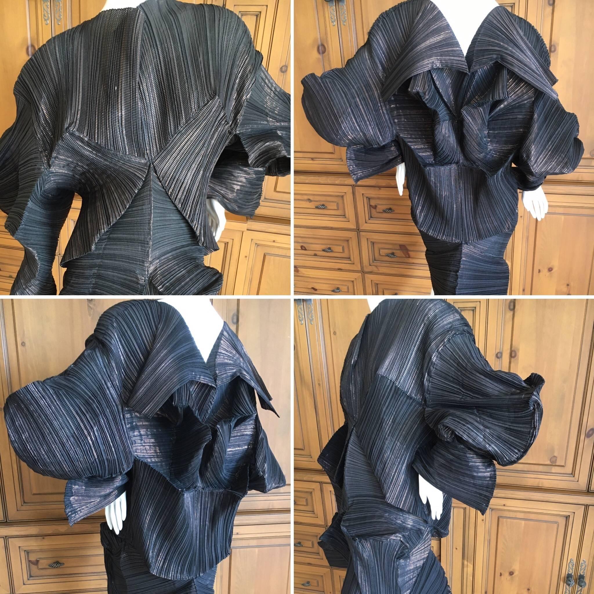 Issey Miyake Important Sculptural Black Vintage Dress For Sale 5