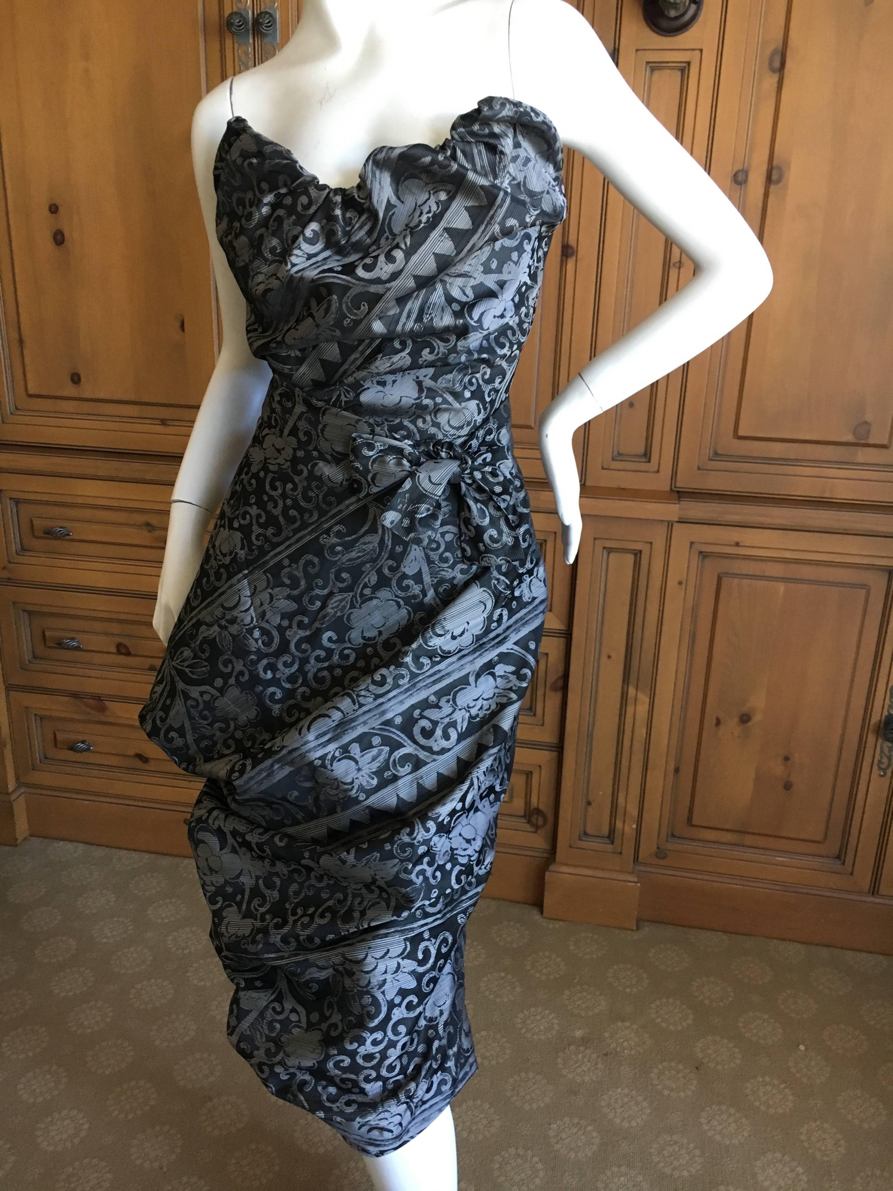 Vivienne Westwood Gold Label Silver & Black Cocktail Dress with Built In Corset In New Condition For Sale In Cloverdale, CA