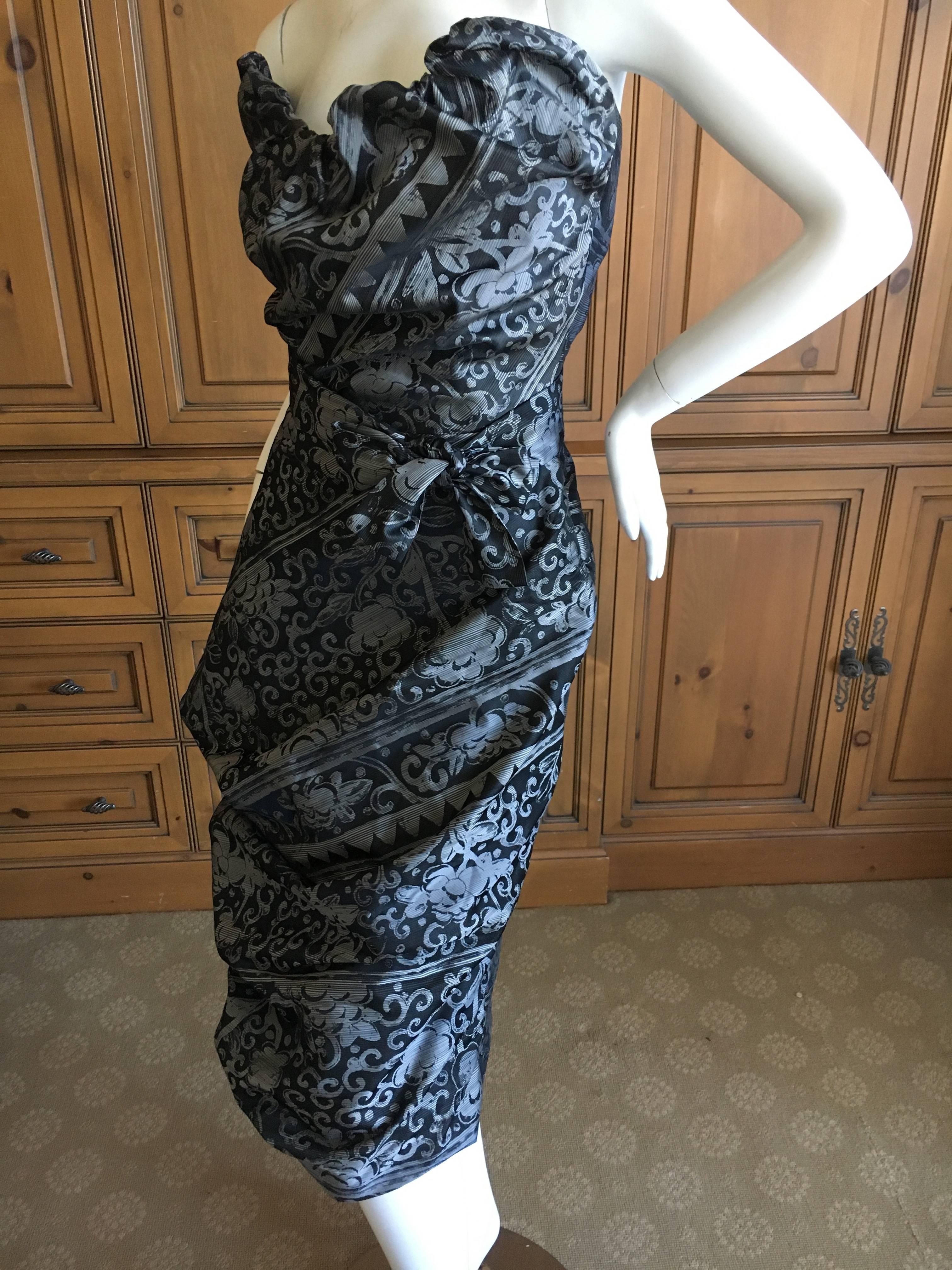 Women's Vivienne Westwood Gold Label Silver & Black Cocktail Dress with Built In Corset For Sale