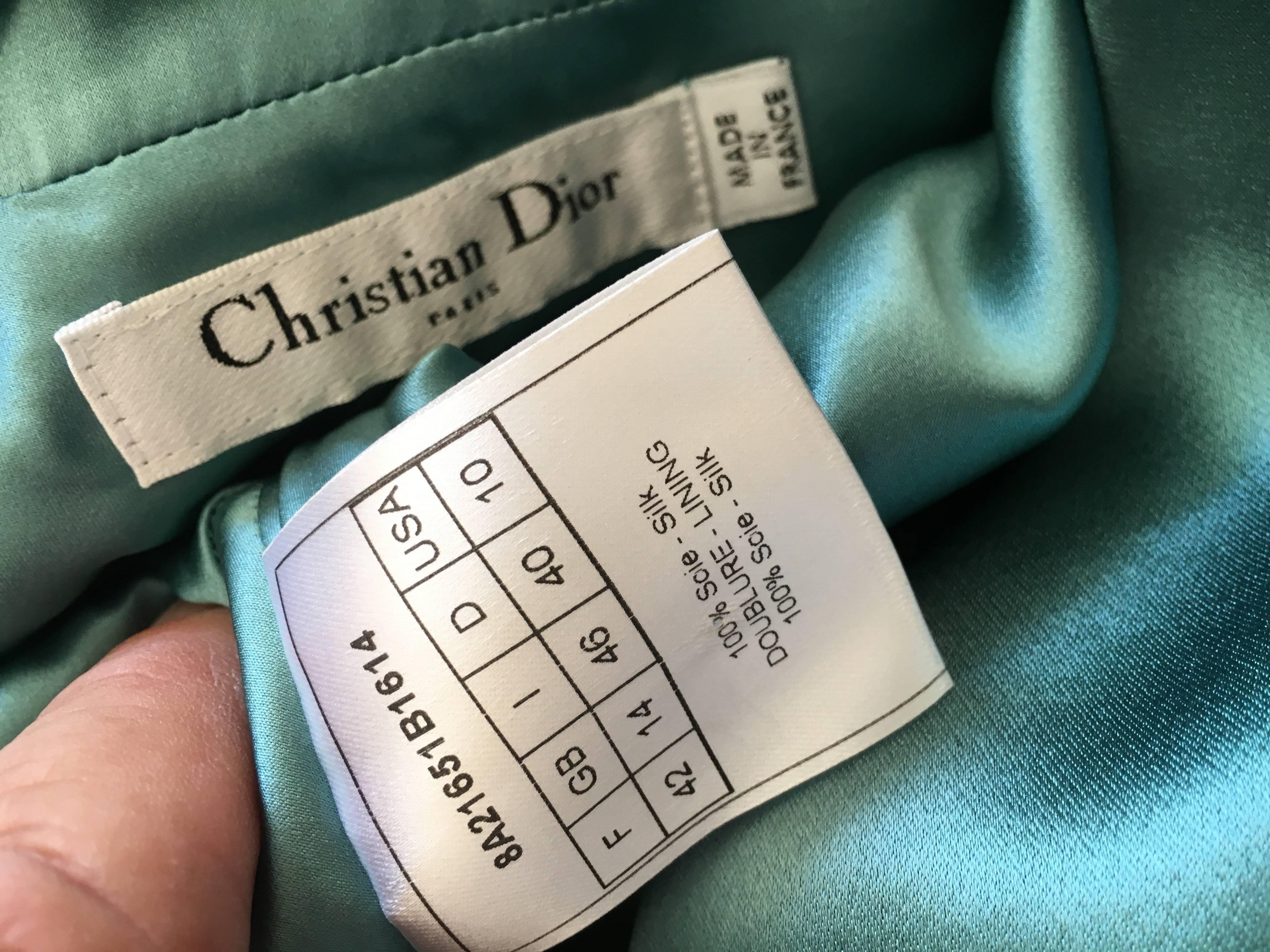 Christian Dior by John Galliano Exquisite Low Cut Silk Evening Dress  2