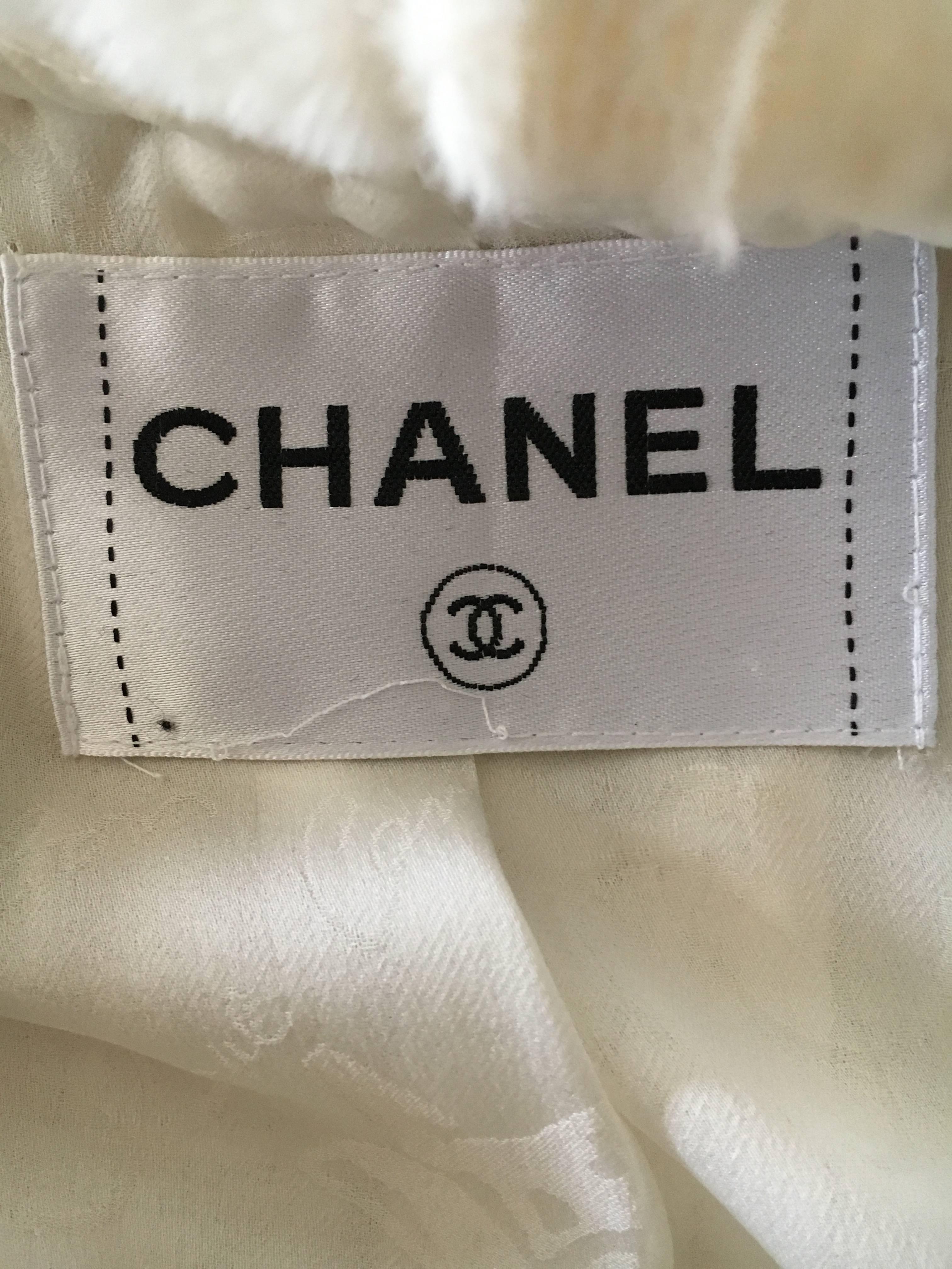 Chanel Maison Lemarié Feather Trim Fantasy Tweed Fringed Jacket 5