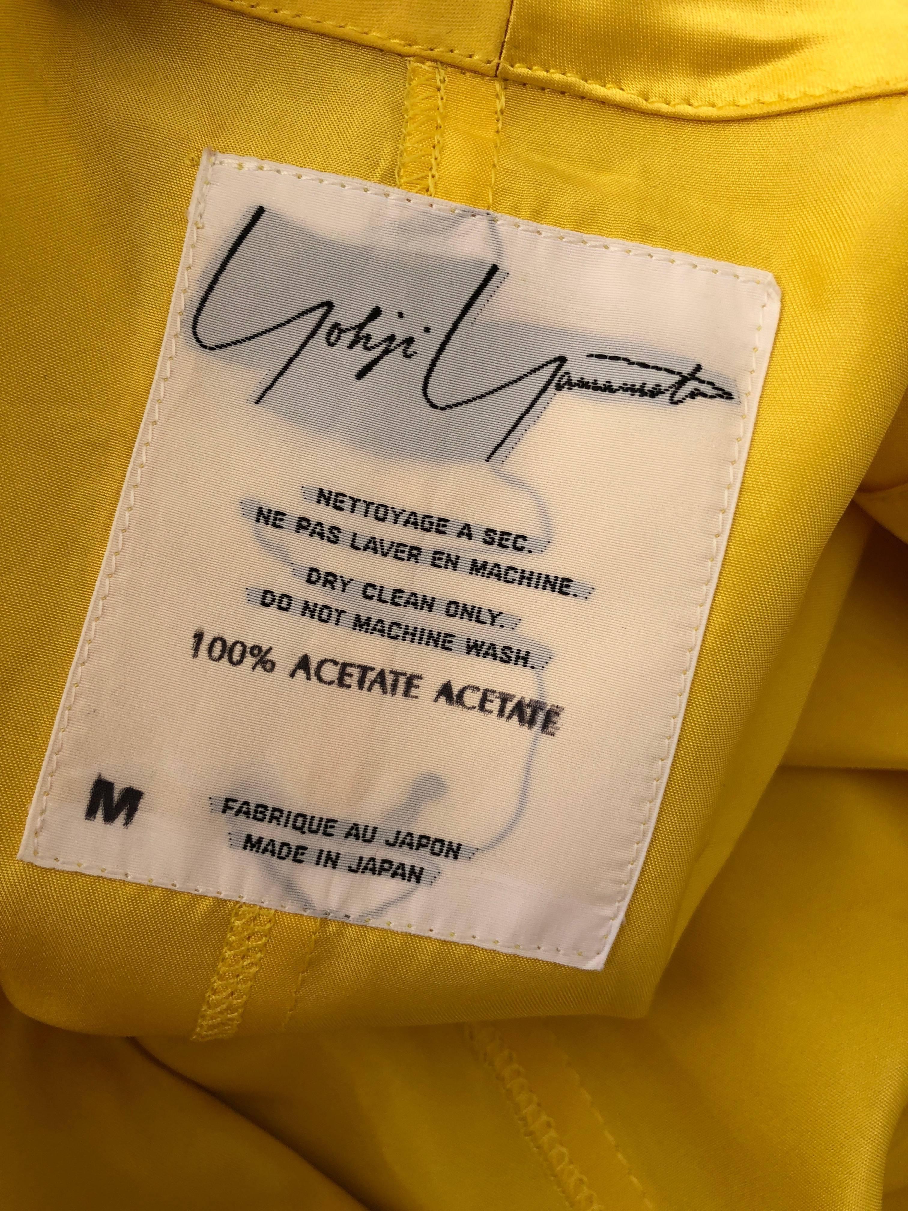 Yohji Yamamoto 1980's Neon Yellow Oversize Coat 3