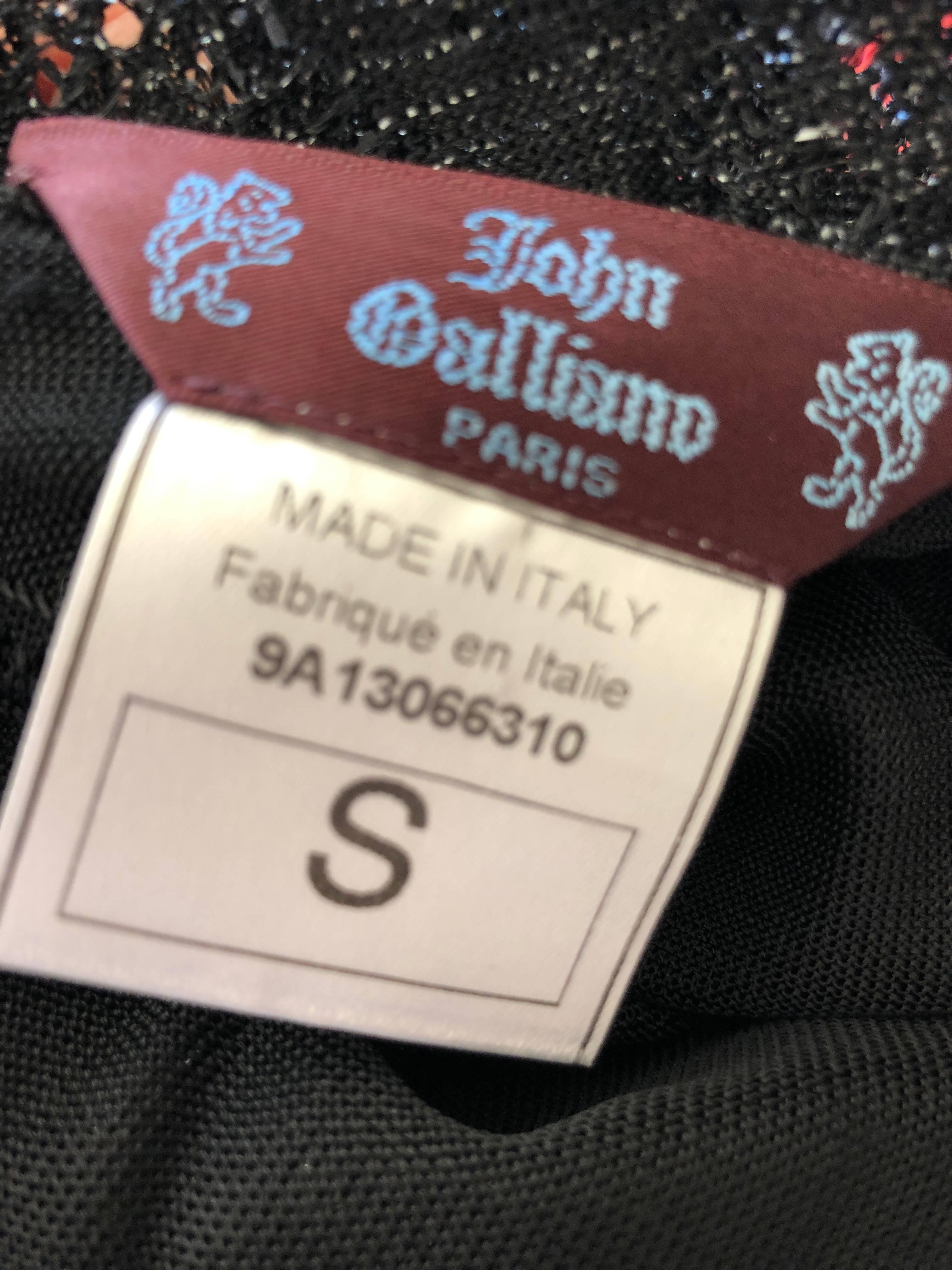 John Galliano Vintage AW 1999 Maori Knit Sheer Lace Dress Metallic Threads  For Sale 6