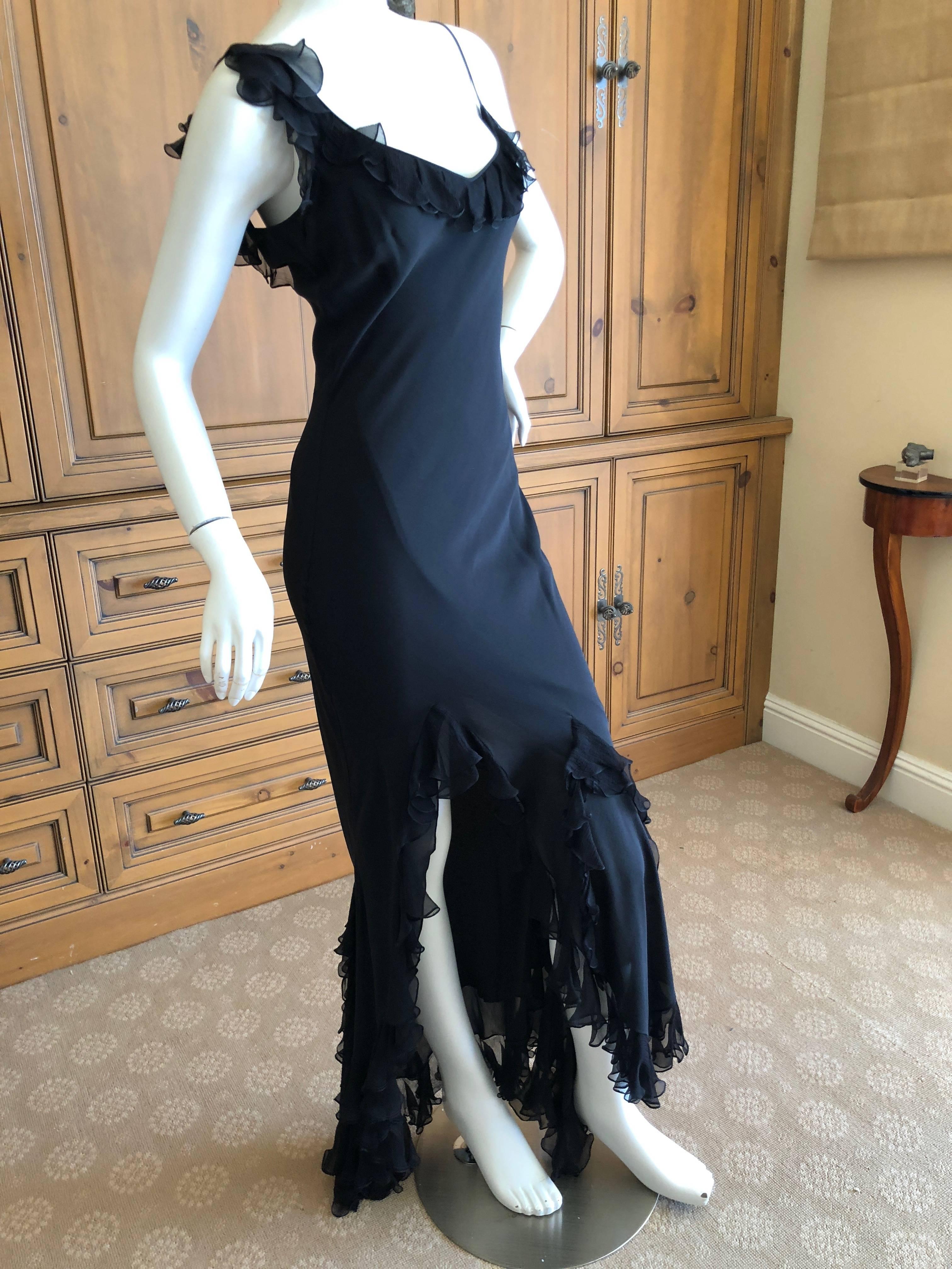 Christian Dior by John Galliano Exquisite Low Cut Silk Evening Dress . 
 Size 42 
Bust 42" 
Waist 33"
 Hips 50" 
Length 62"
 Excellent condition
