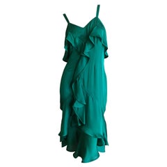 Yves Saint Laurent Tom Ford Fall 2003 Look 1 Green Ruffle Dress