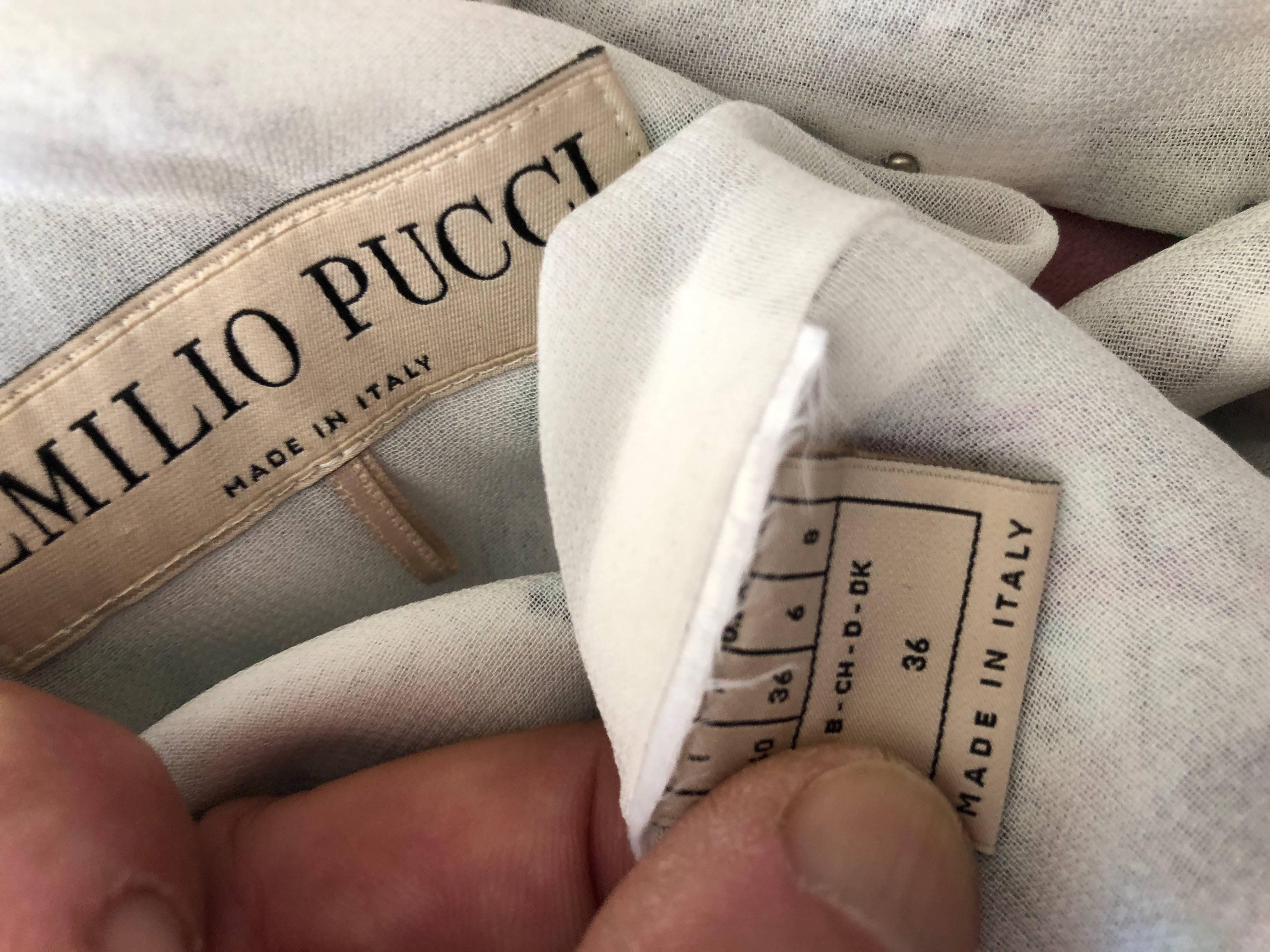Emilio Pucci Pearl Trim Silk Seashell Print Day Dress 2