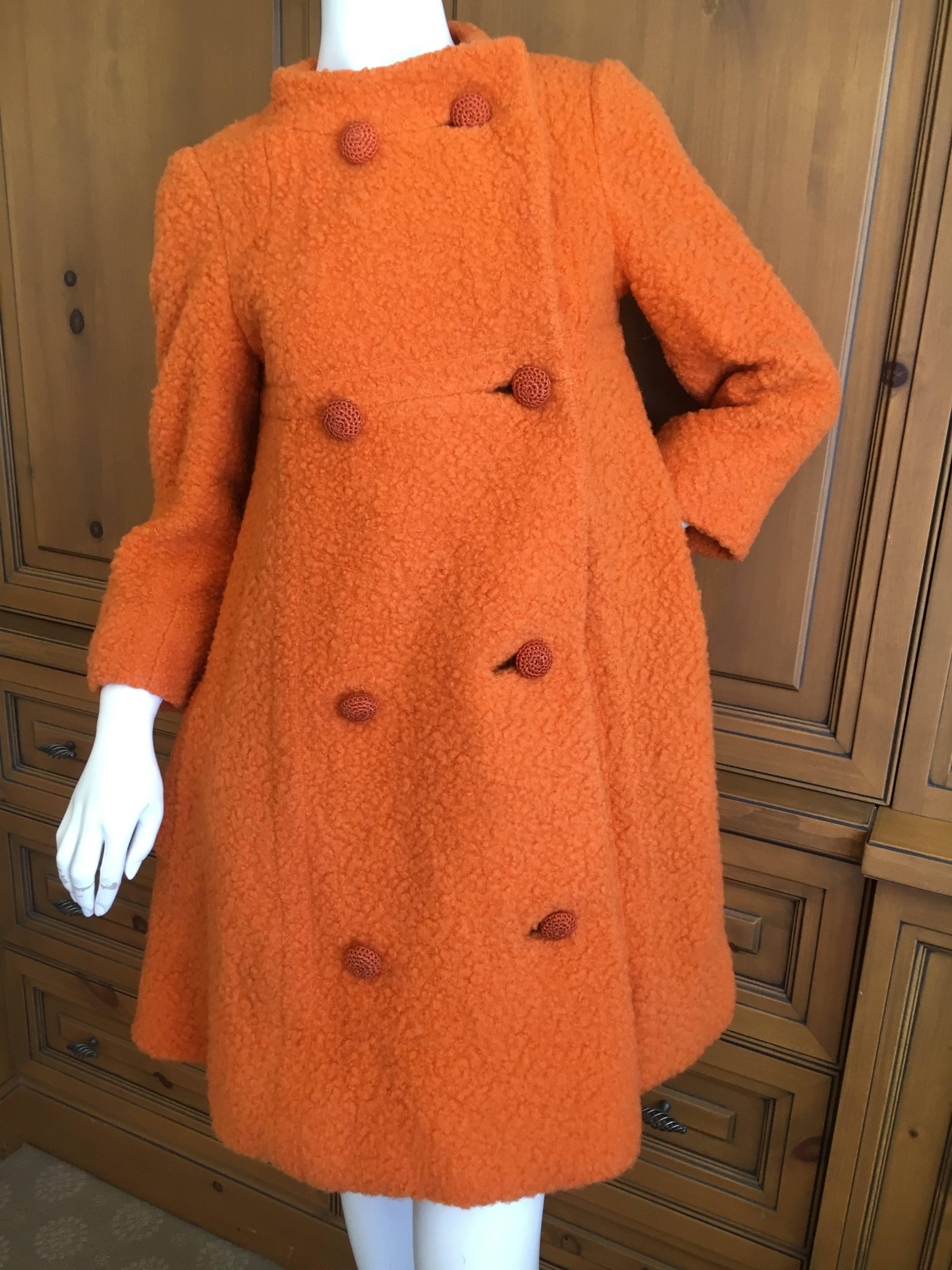 Women's Bergdorf Goodman 1965 Babydoll Boucle A Line Swing Coat For Sale