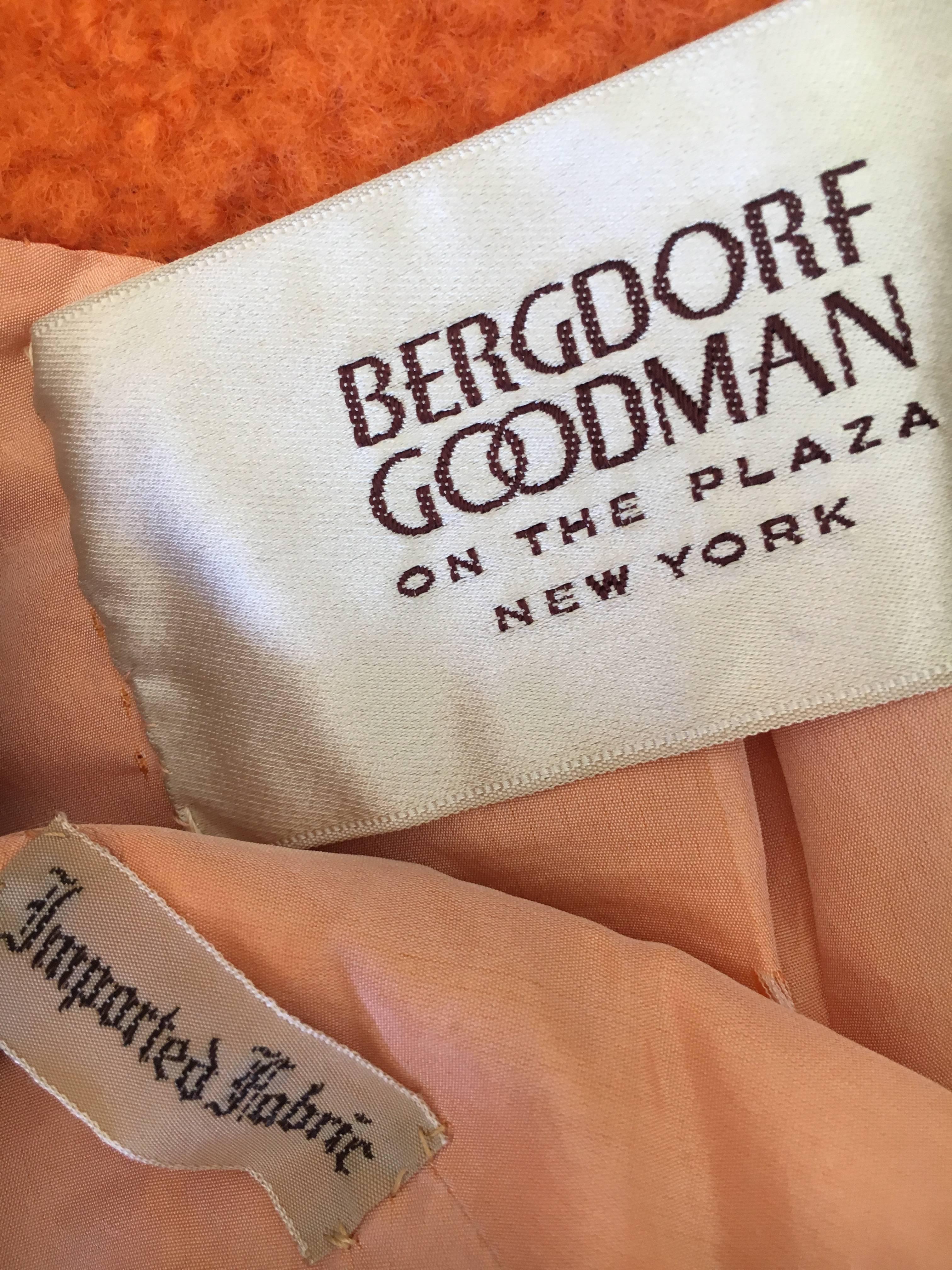 Bergdorf Goodman 1965 Babydoll Boucle A Line Swing Coat For Sale 2