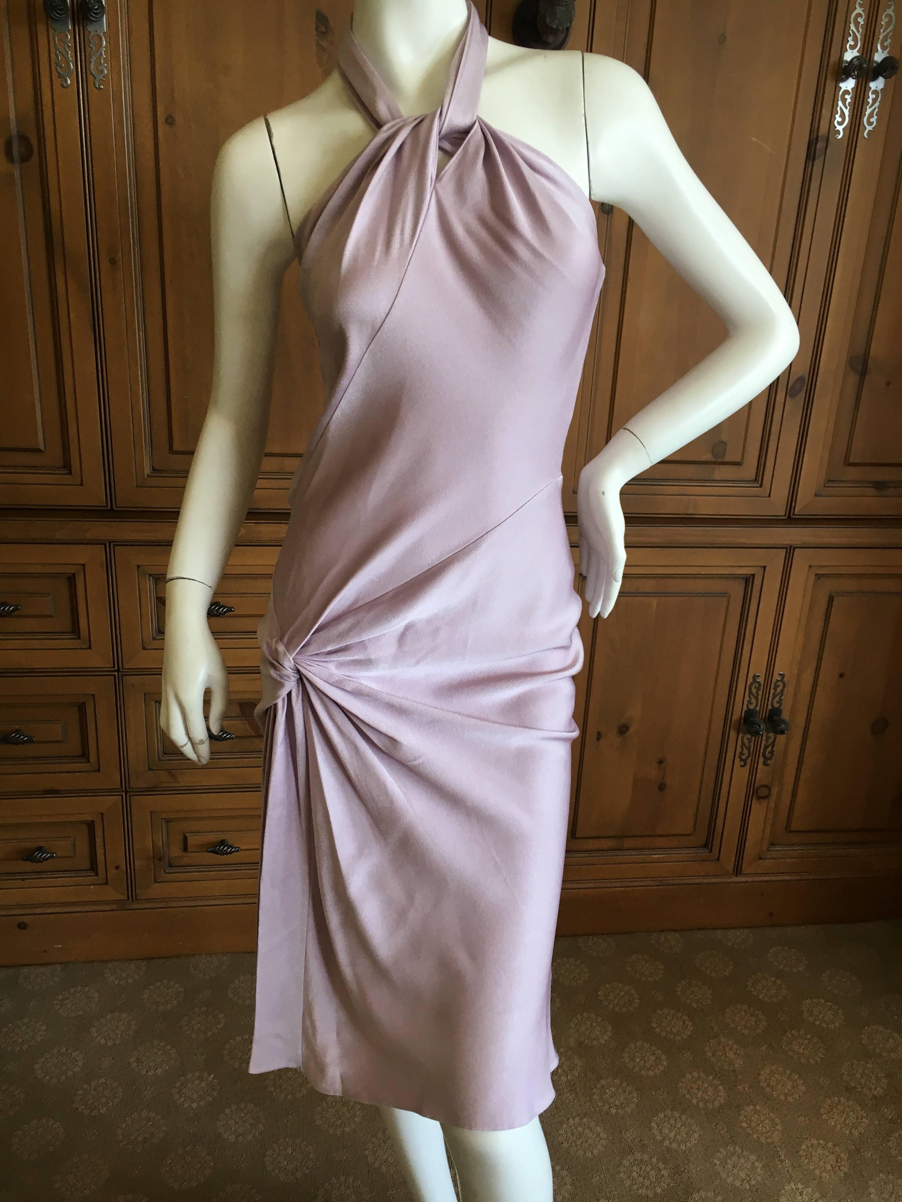 Gray Christian Dior by John Galliano Sweet Pink Day Dress with Knot Motif For Sale