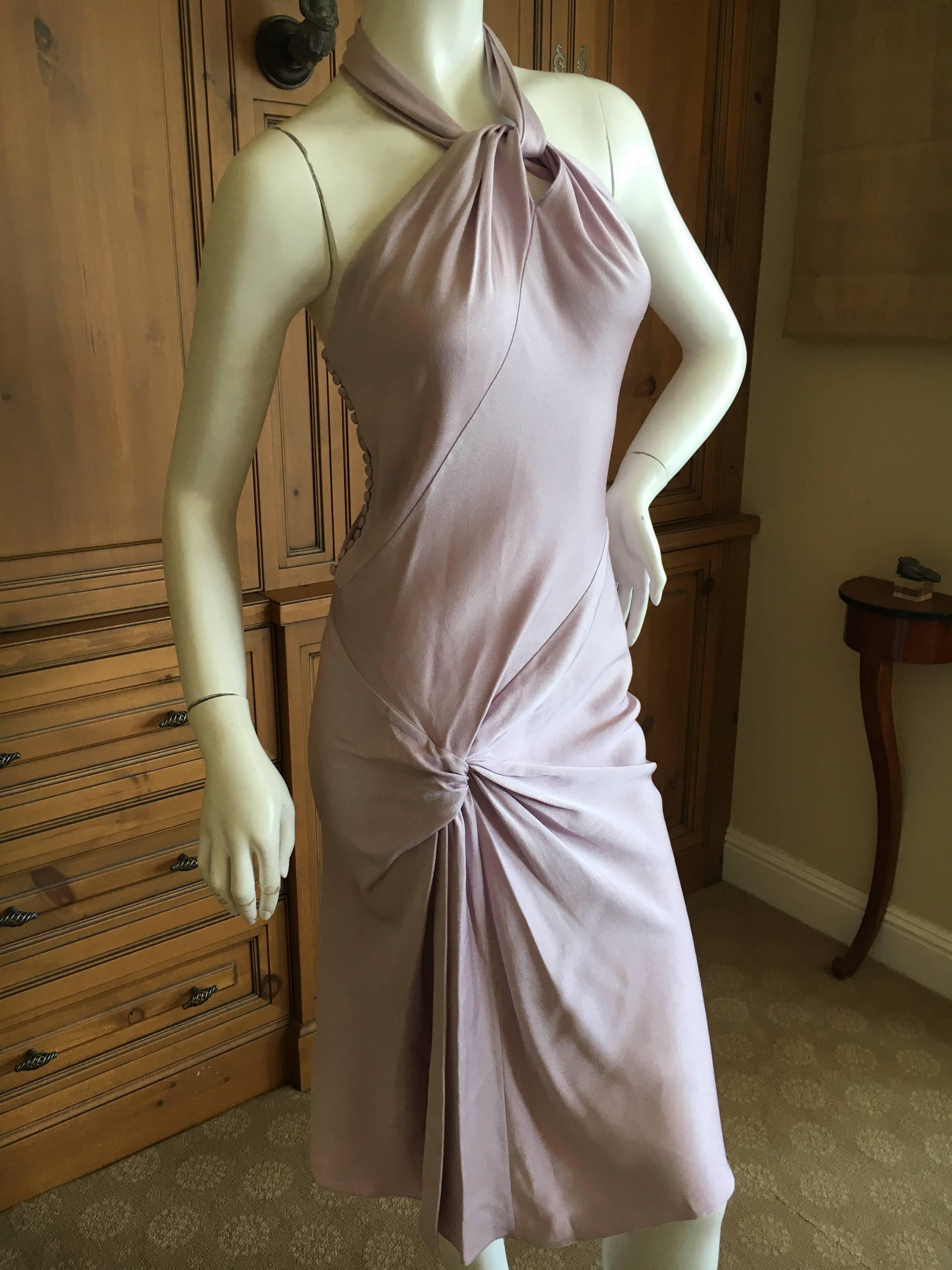 Christian Dior by John Galliano Sweet Pink Day Dress with Knot Motif In Excellent Condition For Sale In Cloverdale, CA