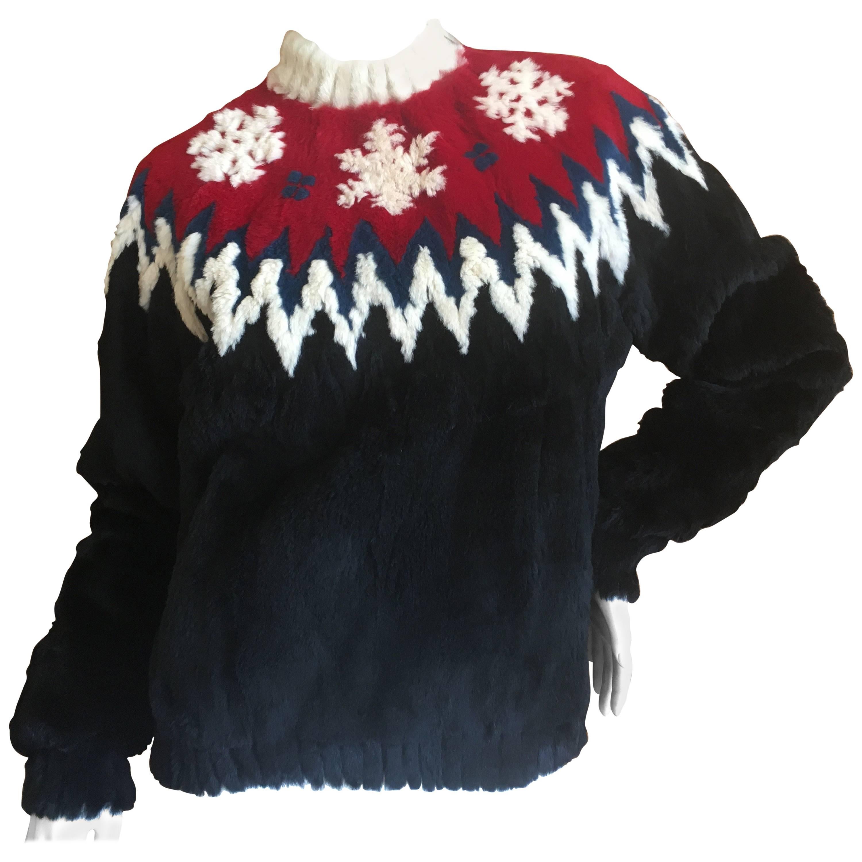 Jean Paul Gaultier Fourrure Fur Nordic Sweater  