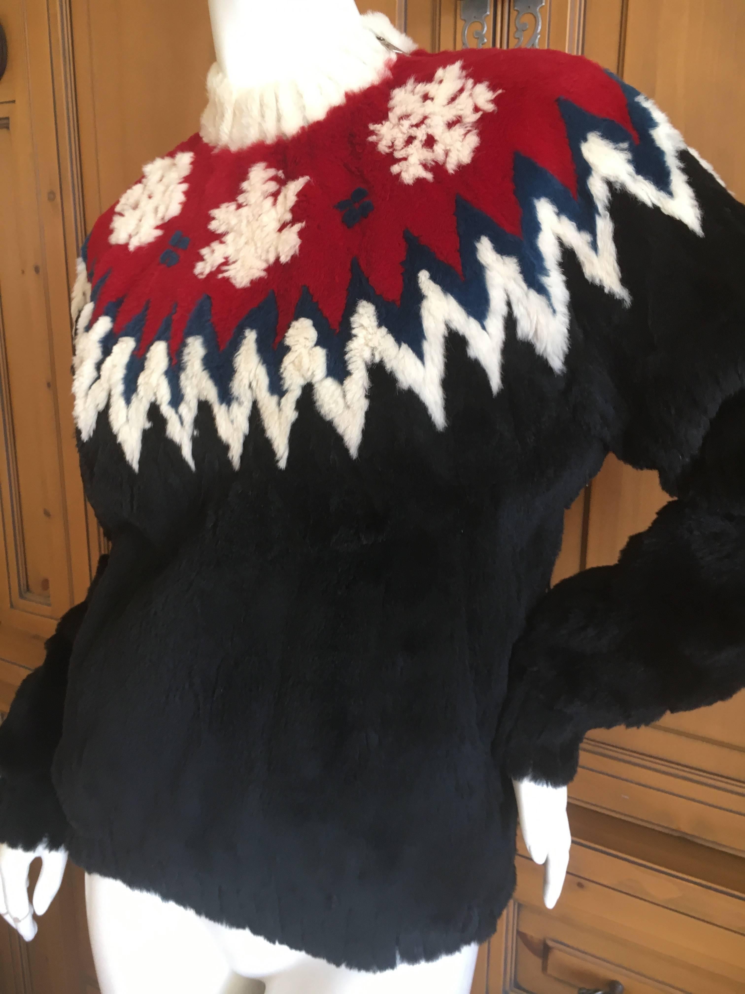 Jean Paul Gaultier Fourrure Fur Nordic Sweater   In New Condition In Cloverdale, CA