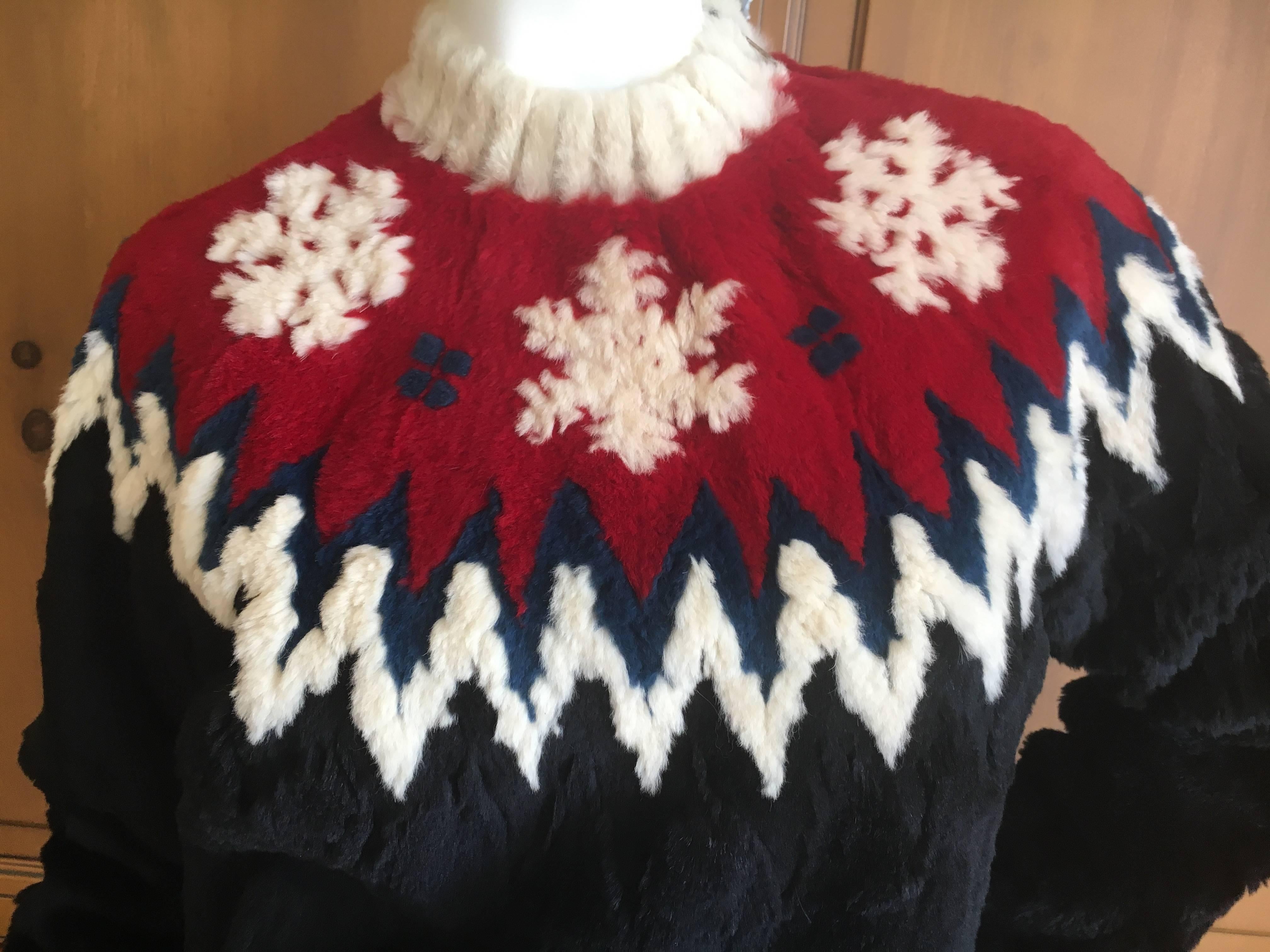Women's or Men's Jean Paul Gaultier Fourrure Fur Nordic Sweater  