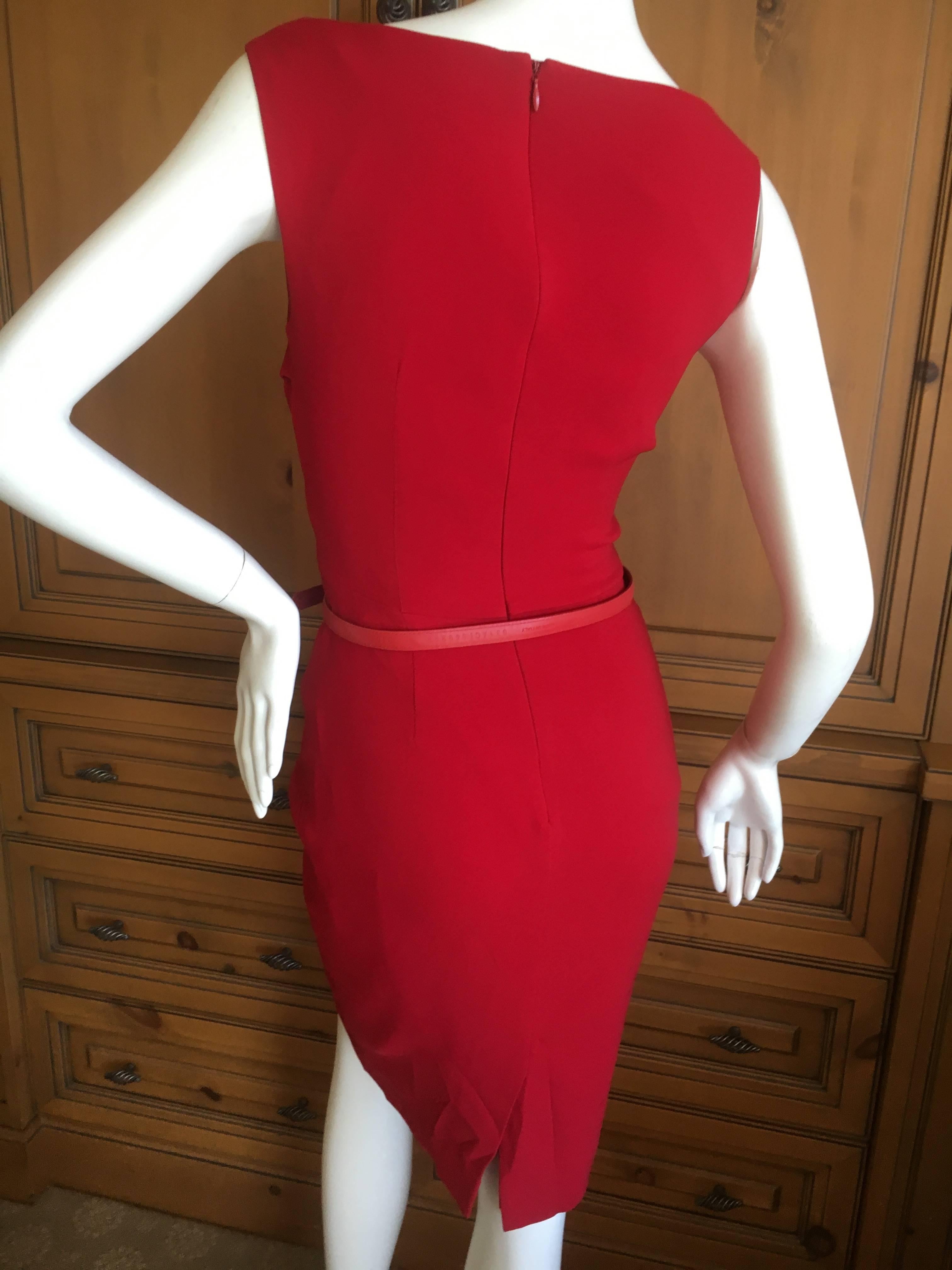 Women's Christian Dior by John Galliano Red Belted Day Dress